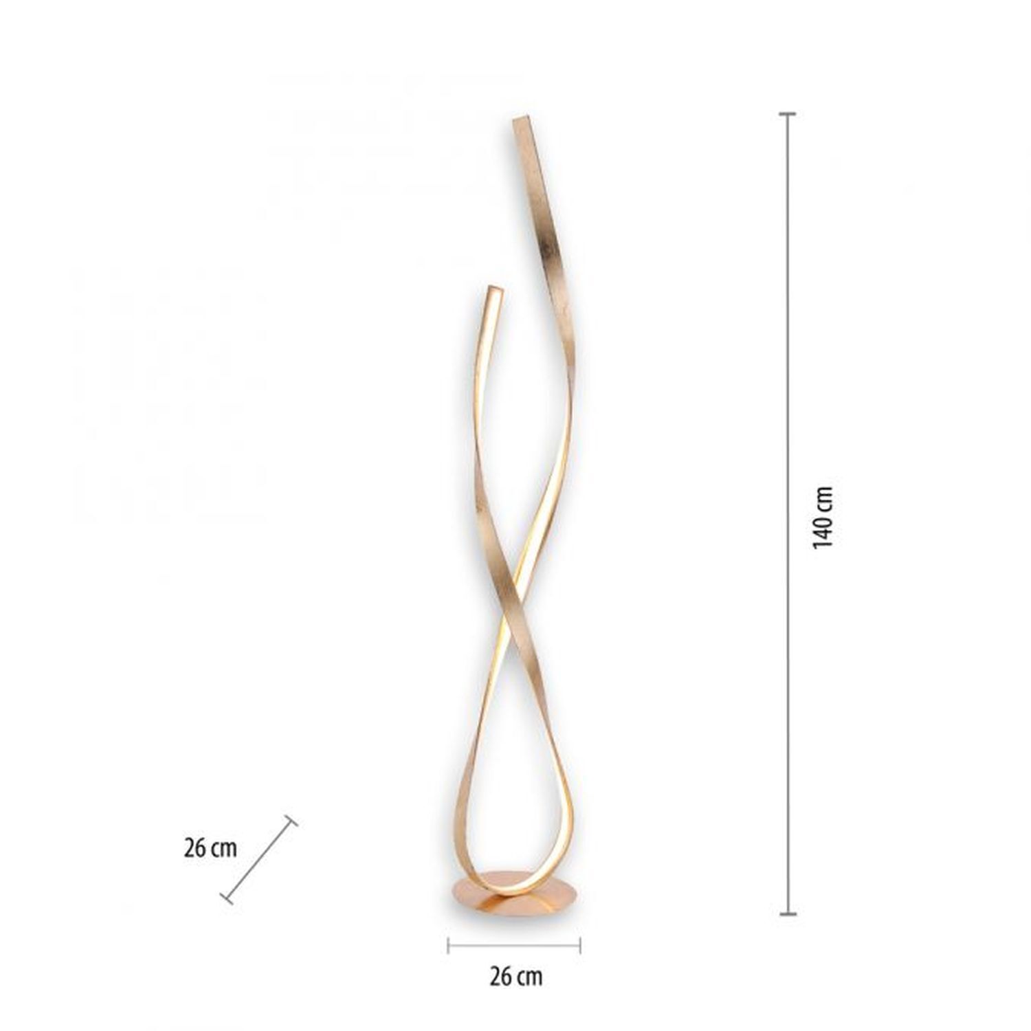 Dimmbare LED Stehlampe in Blattgold 140 cm 3000 K 26 W Besteck, Löffel, Gabel, Zubehör