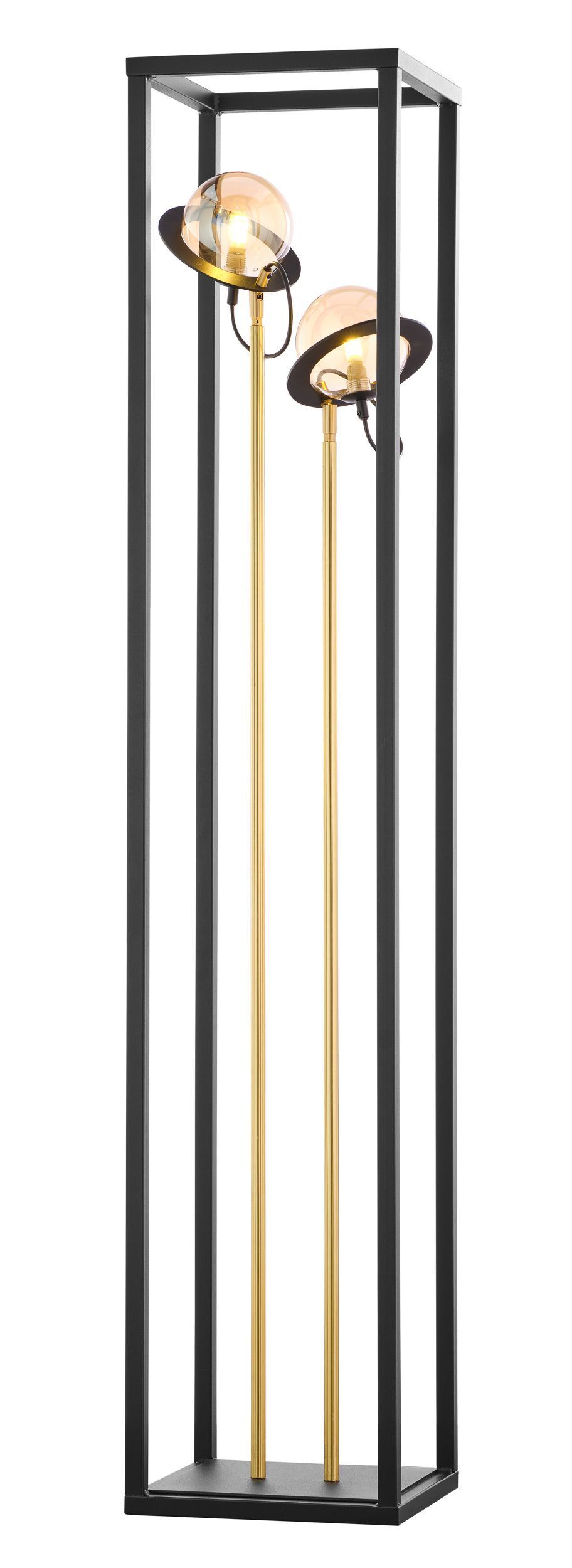 Petit lampadaire métal verre 150 cm G9 2 flammes Moderne