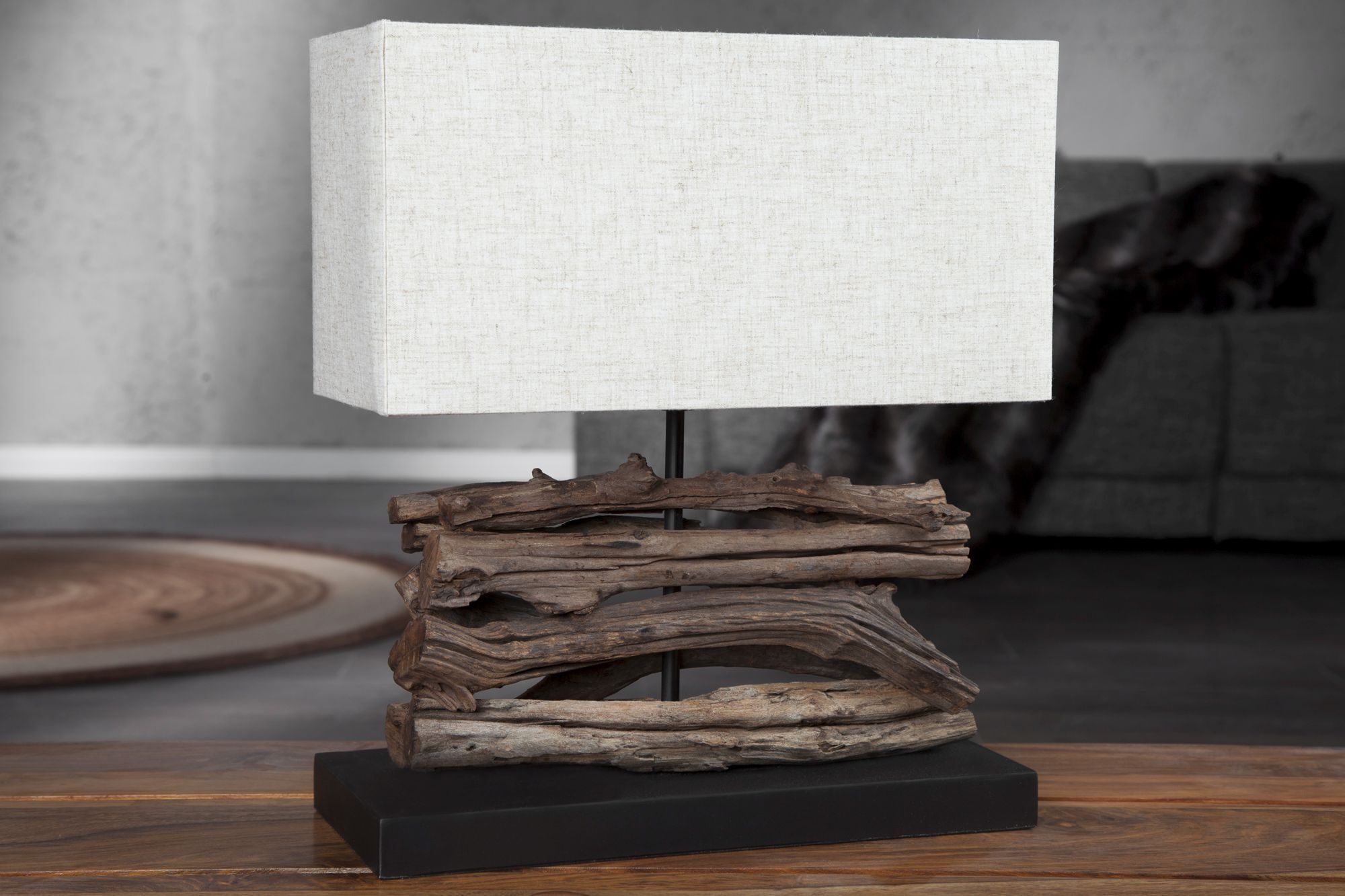 Natürliche Tischlampe Modern kunstvoll 40cm Treibholz Lampe, Holz, Tischlampe