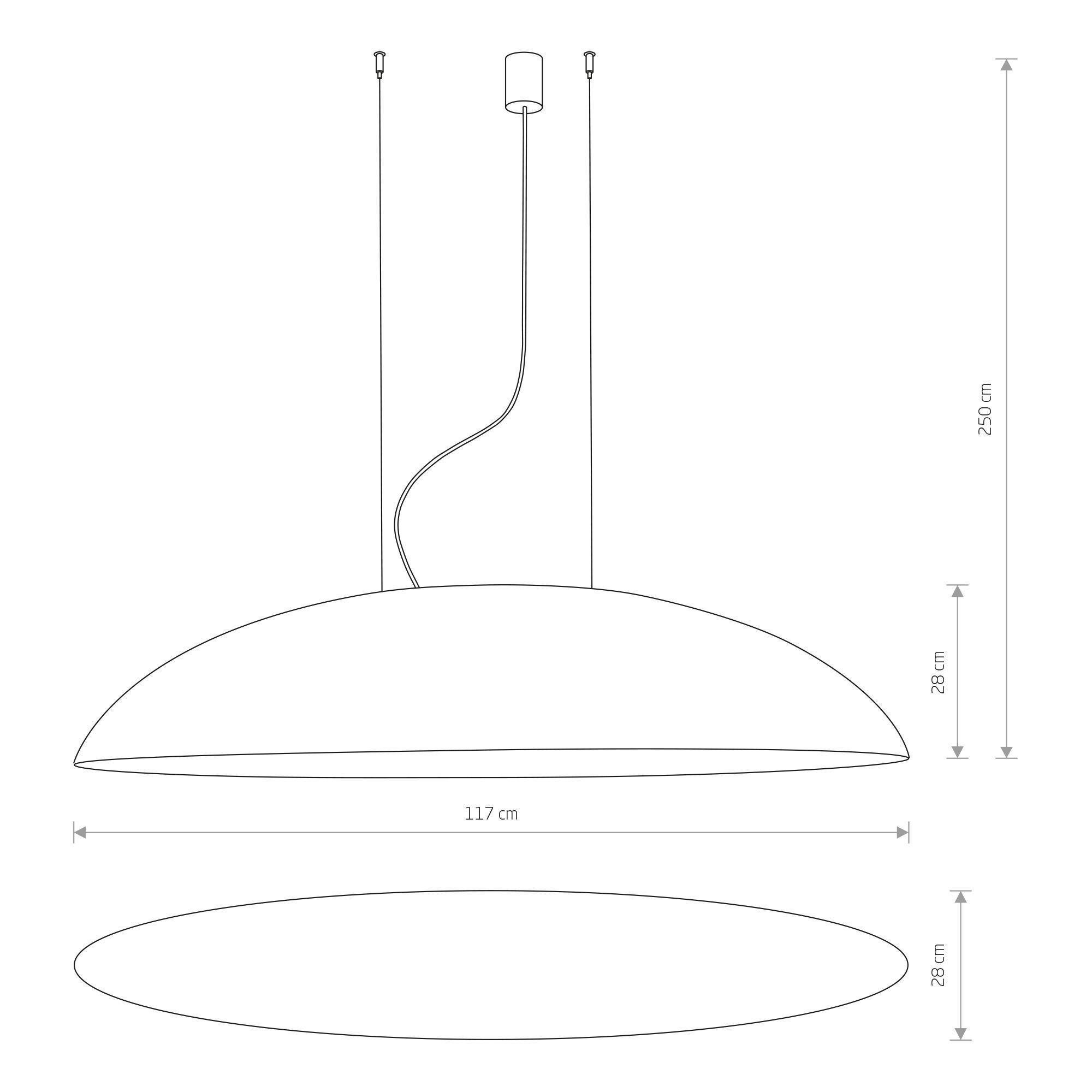 hängende-lampe, pendel-lampe, deckenlampe, oval-schirm, dimensions-117x28x250