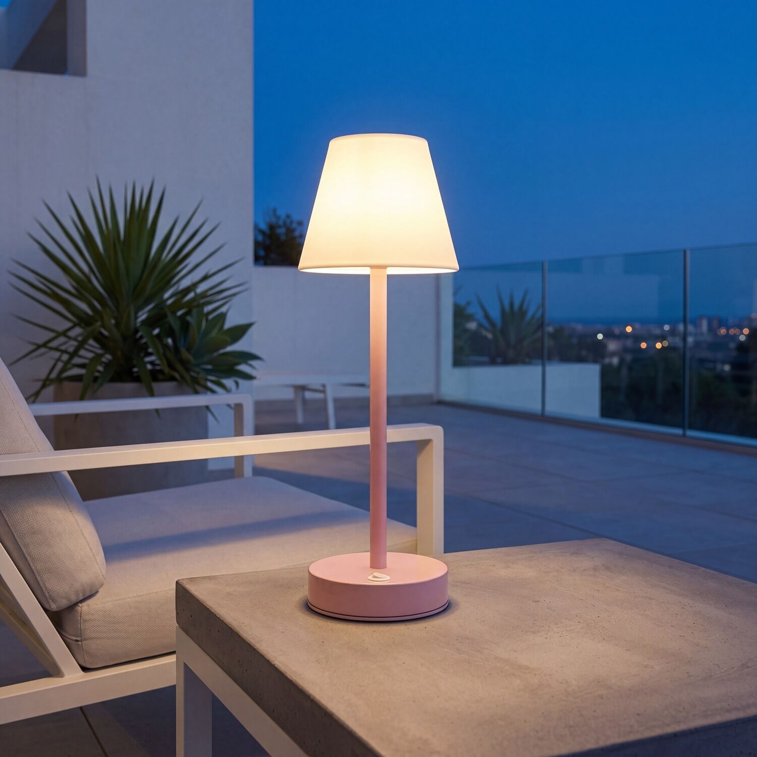 Tischlampe, Tischleuchte, Rosa Lampe, LED Lampe, Nachttischlampe