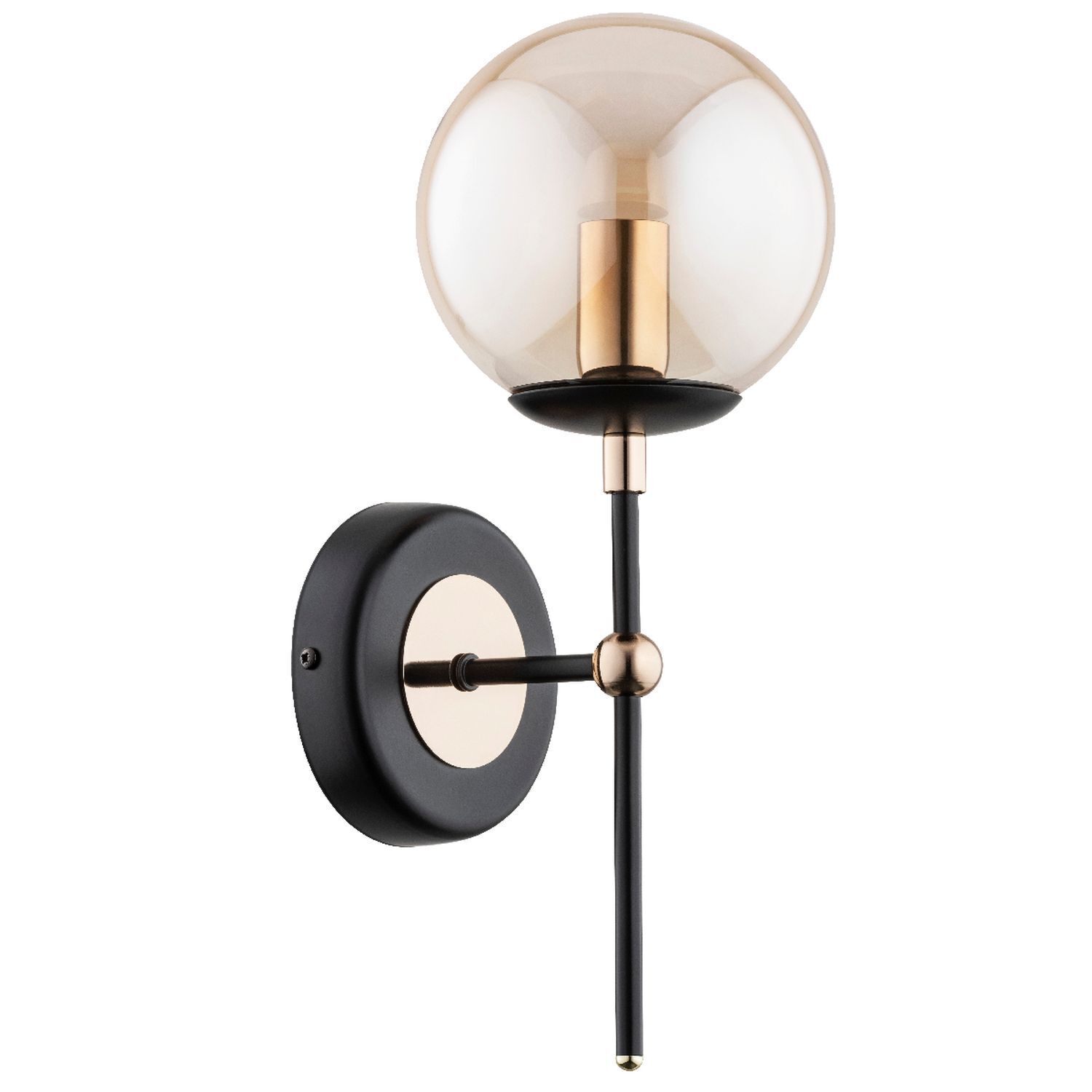 Wandlampe Metall Rauchglas E14 38 cm hoch in Gold FARUM Lampe, Drinnen, Zimmer, Duscharmatur, Leuchte