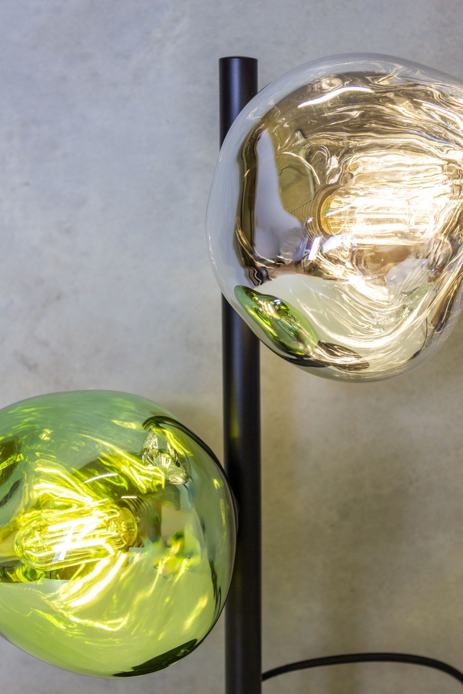 Lampe de table décorative aluminium verre blanc vert 40 cm Beleuchtung, Sphäre, Licht, Lampe