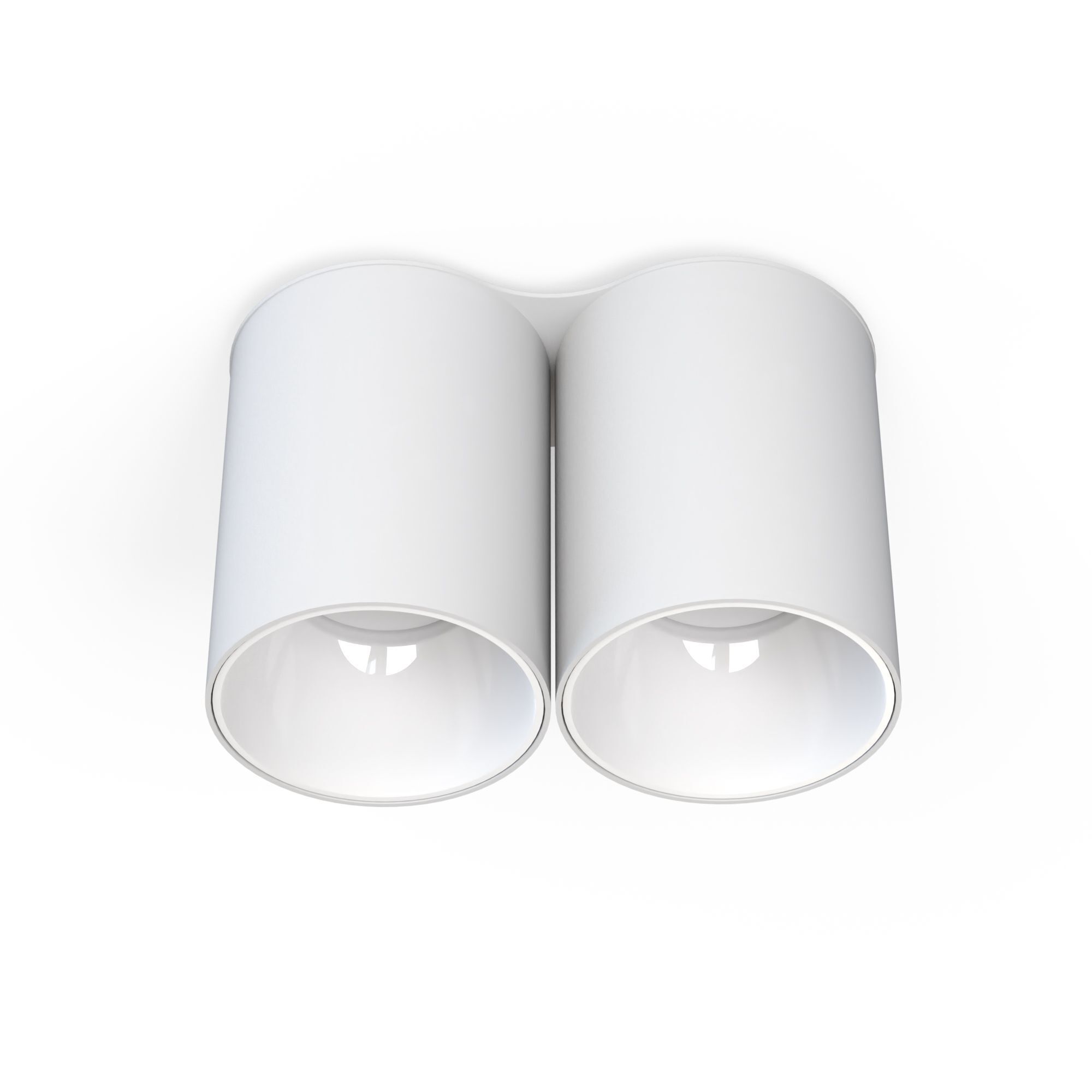 Wandleuchte, Deckenlampe, Zweiflammig, Weiß, Metall