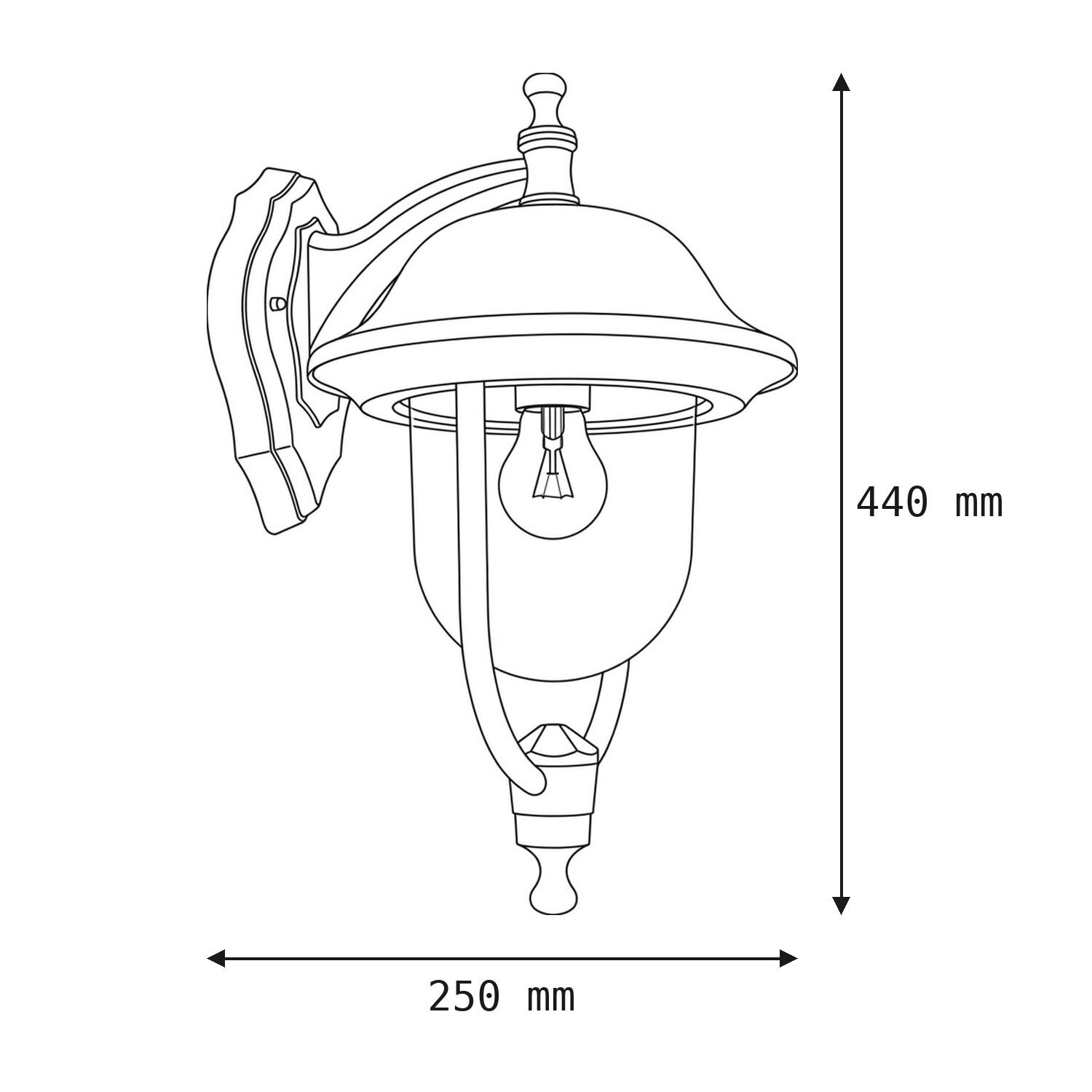 le51516-wandlampe-terrasse-balkon-garten-aussen-metall-glas-klassisch-rustikal-e27-schwarz-08 Wandleuchte, Außenlampe, Laterne, Glühbirne, Metall