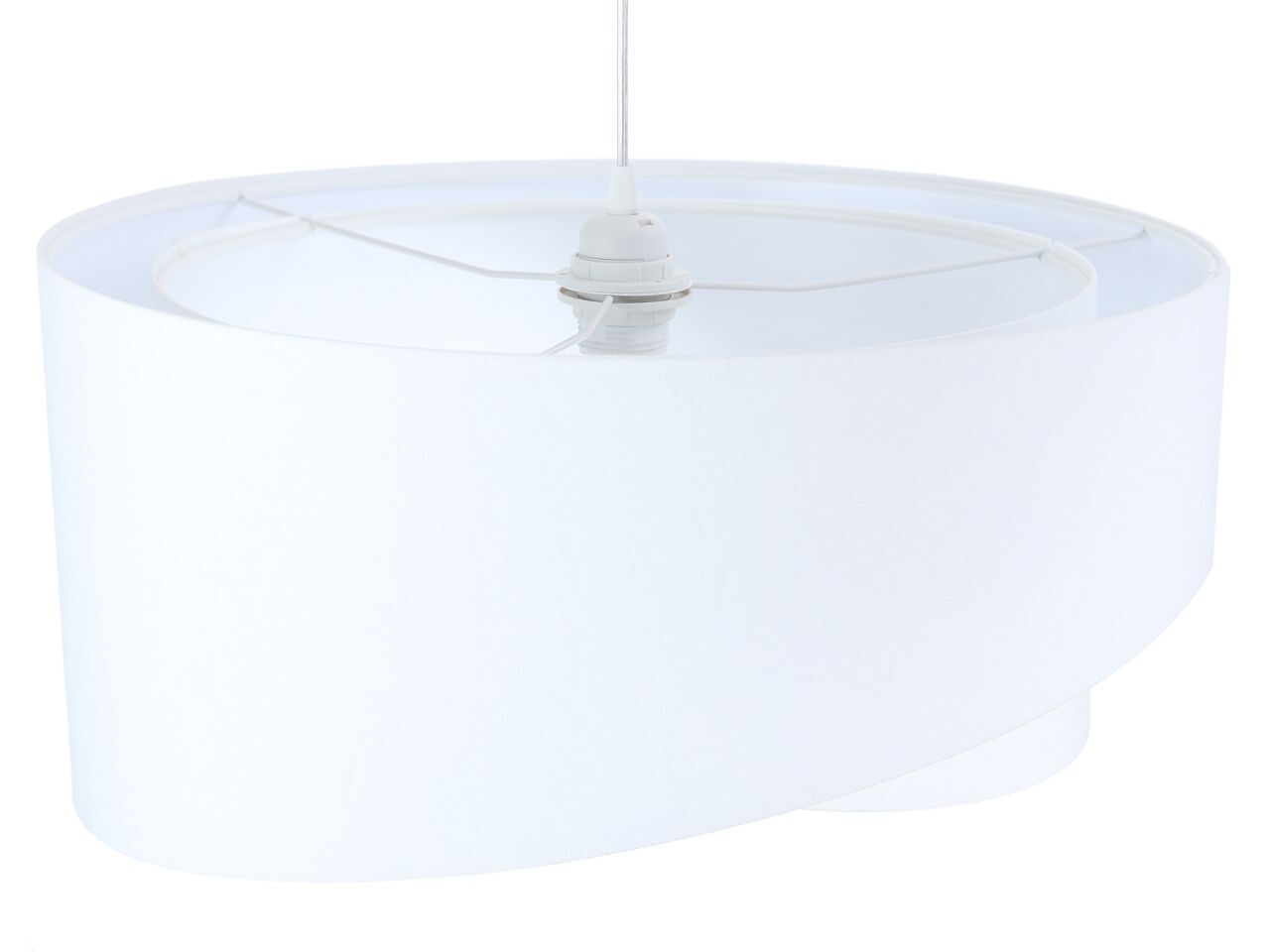 Lampe à suspendre Blanc E27 rond D : 50 cm Tissu aspect velours Moderne Lampe