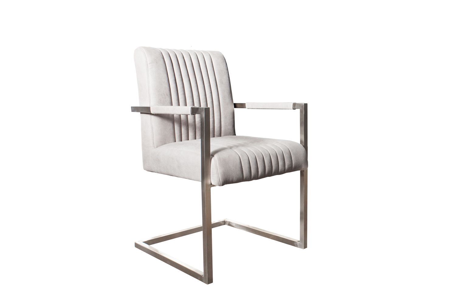 Chaise de salle à manger Microfibre Fer 49 cm en gris pierre