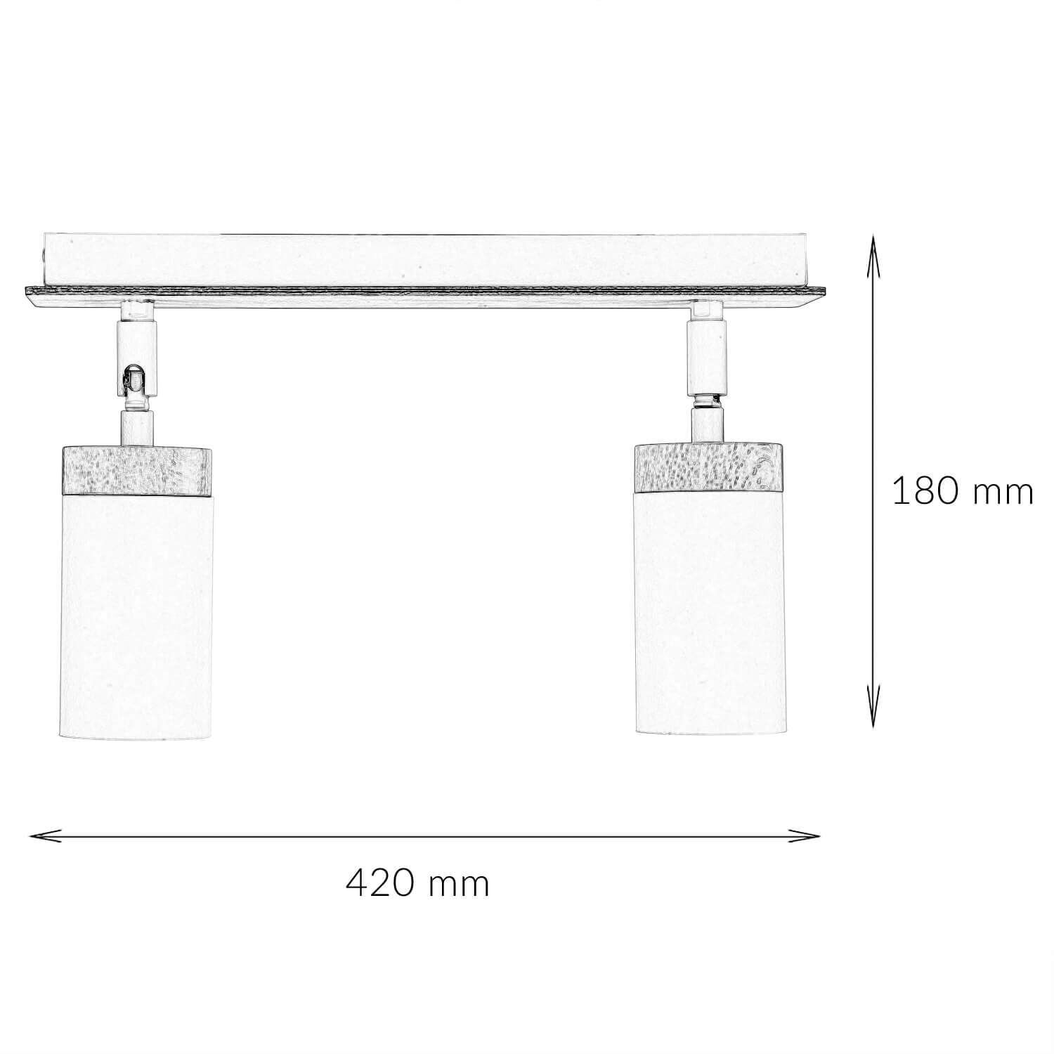 Spot de plafond blanc scandinave avec bois 2x GU10 Leuchte, Beleuchtung