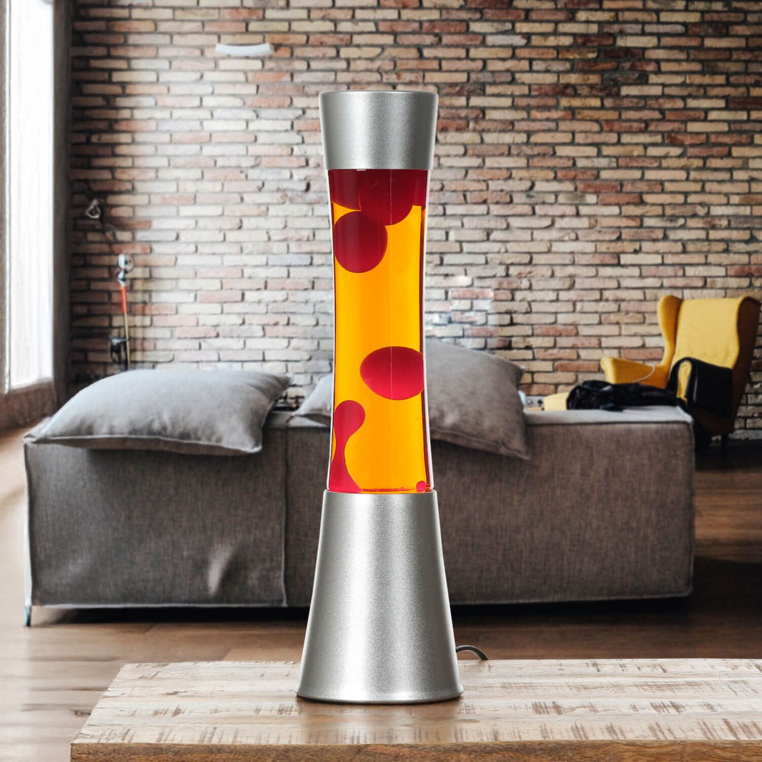 Feurige Lavalampe Rot Orange SANDRO 39cm mit Schalter Lampe, Drinnen, Innenarchitektur