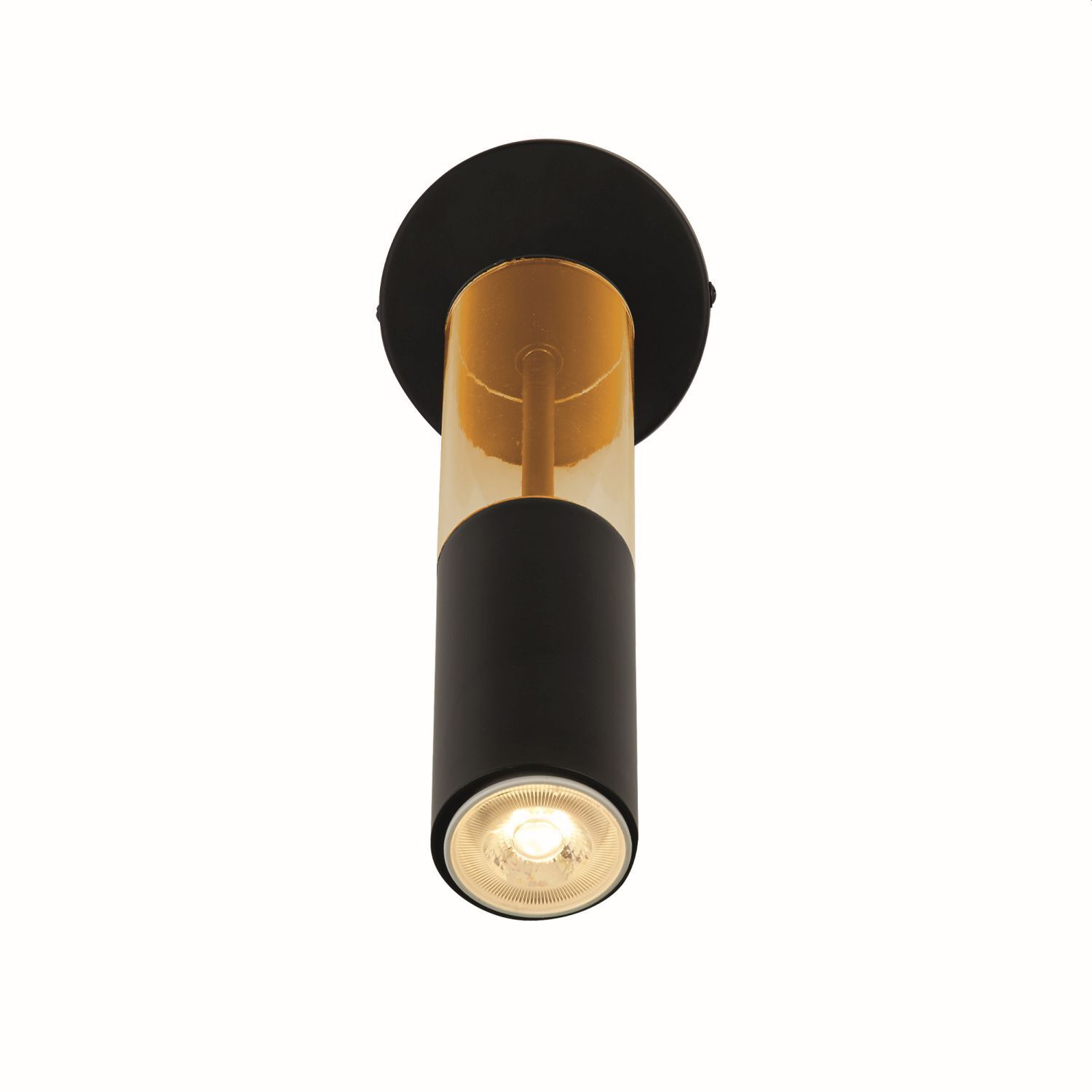 Applique étroite Ø 10 cm ajustable en noir ambre