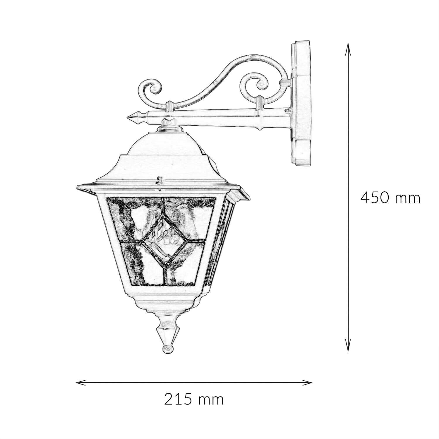 Außen Laterne Schwarz Rustikal IP43 Haustür Hof Lampe