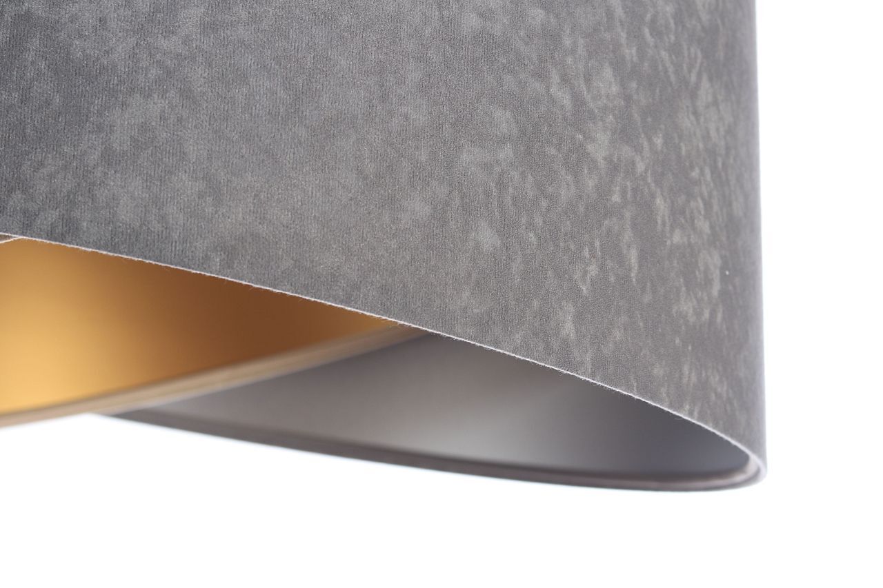 Suspension ronde Ø 50 cm Gris Argent Beige Or E27 Tissu Lampe, Lampenschirm