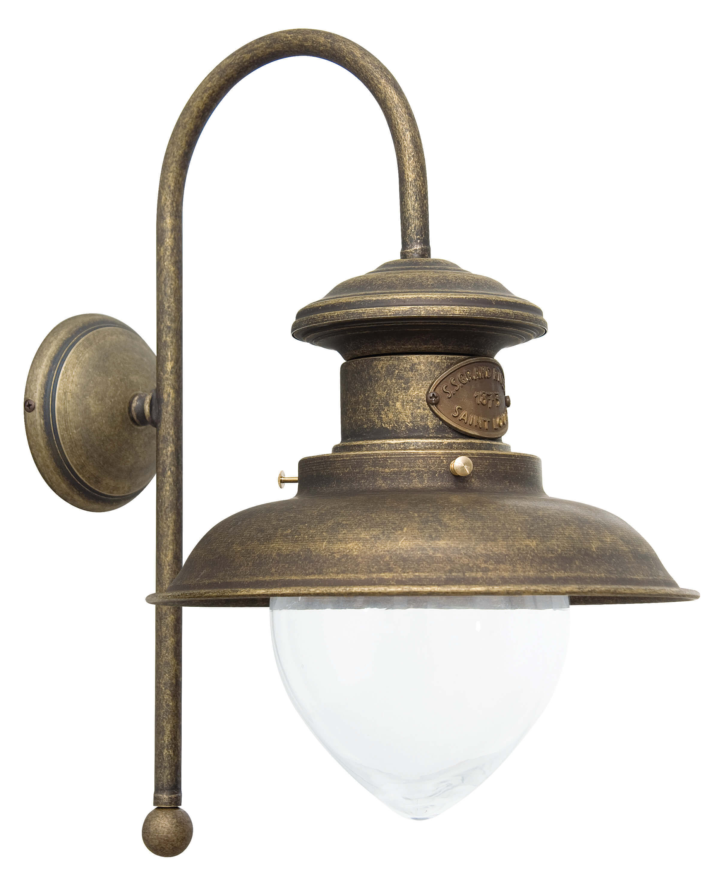 Wandlampe Bronze Antik Al Mare aus Echt-Messing