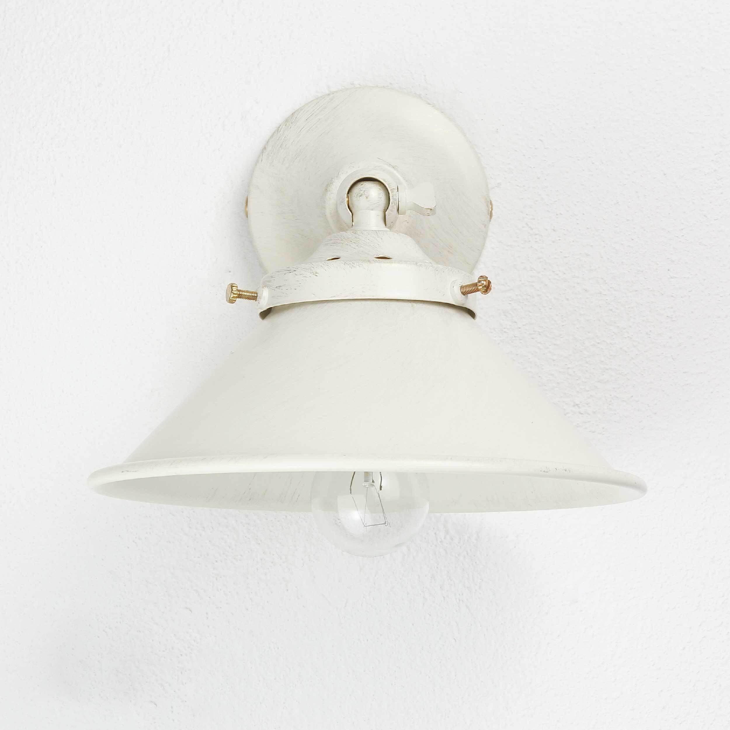 Wandleuchte Weiß Gold Shabby Chic aus Messing Gerät, Deckenventilator, Elektrisches Gerät