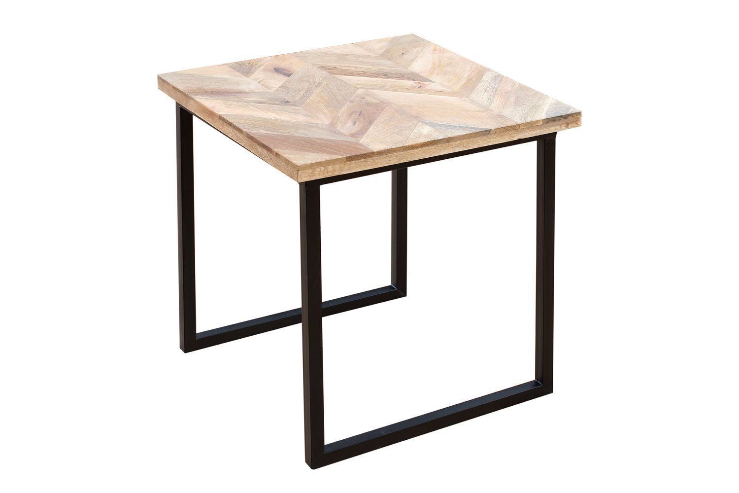 Table basse mangue bois métal 45x160 cm en noir naturel Moebel, Tabelle, Kaffeetisch, Schreibtisch, Esstisch