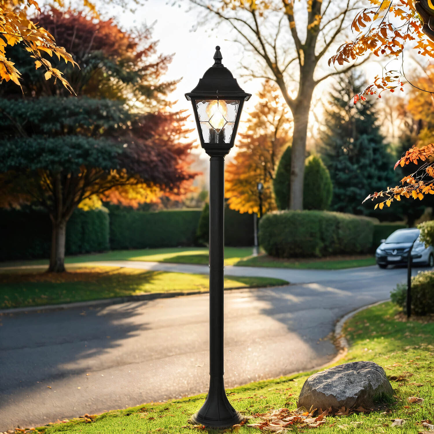aussen-stehleuchte-wegeleuchte-leadworth-1-flammig-schwarz-rustikal-vintage-2 Laternen, Gartenlampe, Straßenlaterne, Outdoor Beleuchtung, Gartenlicht