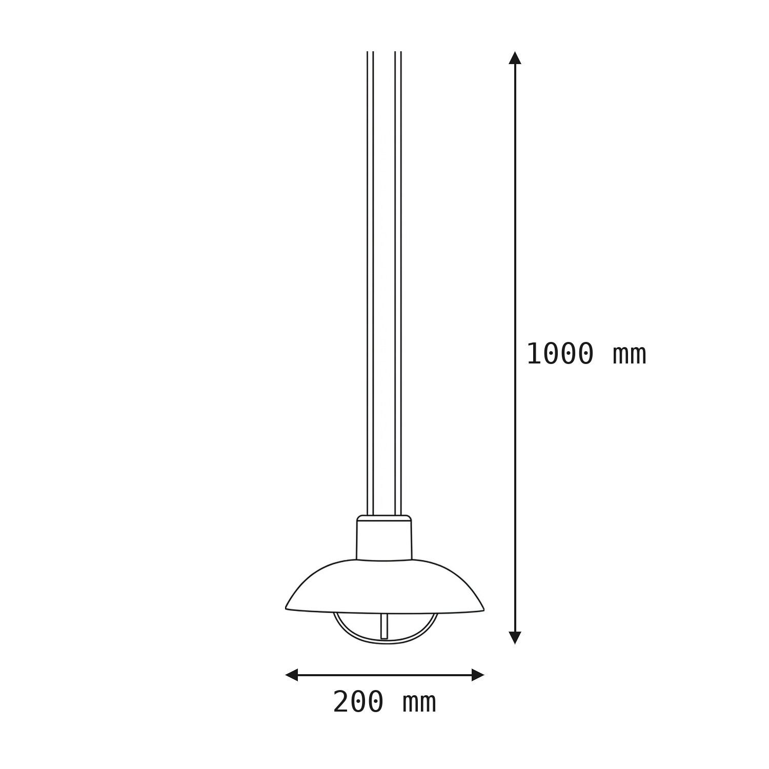 pendant, deckenleuchte, lampe, globus schirm, abmessungen 1000x200 mm