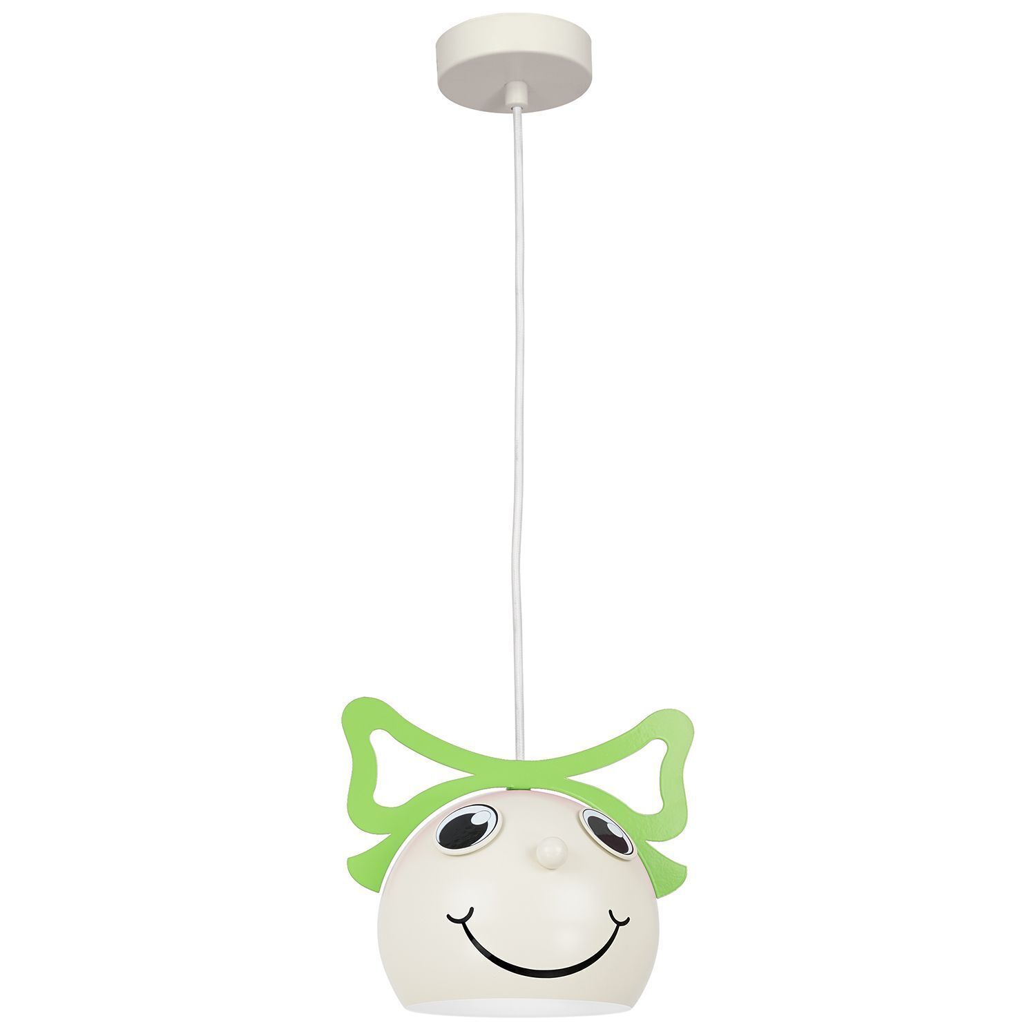 Lampe pour enfants Blanc Vert Ø 16,5 cm Verre Métal E27 Plafond