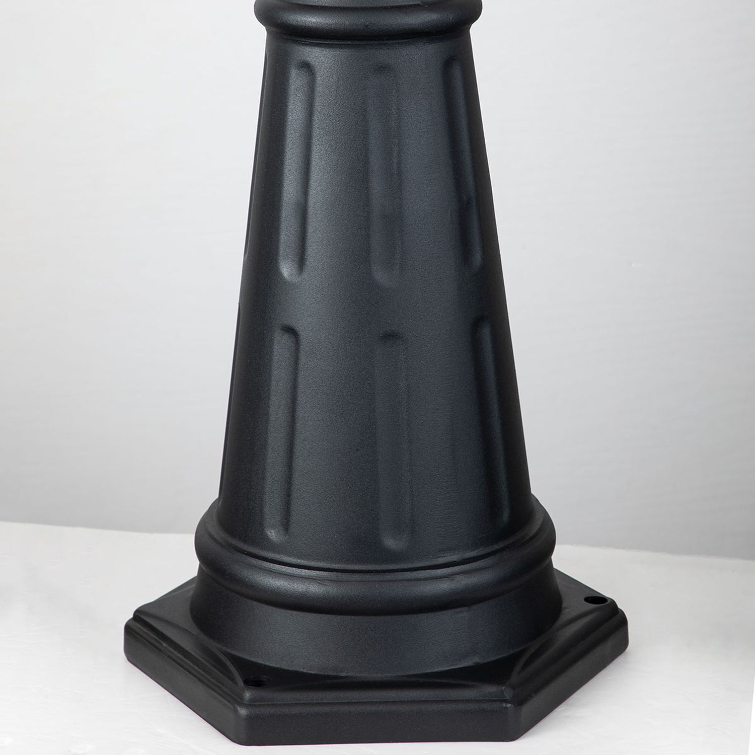 Lampadaire Noir Rustique 246,5 cm de haut Alu Verre IP44