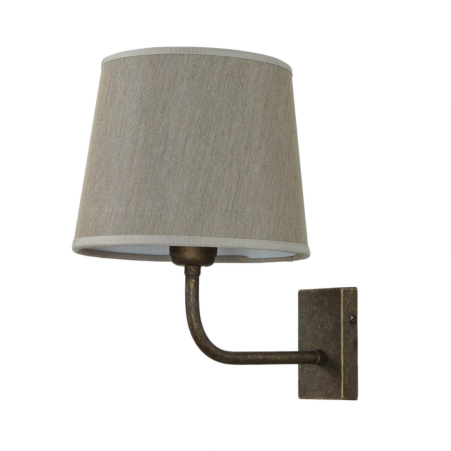 Messing Wandleuchte E27 Beige Stoff Schirm Lampe, Lampenschirm