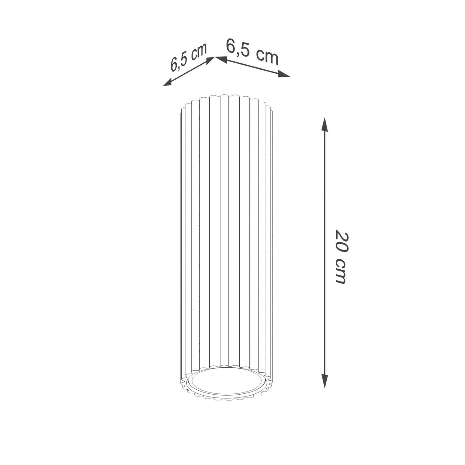 Deckenlampe Aufputz Ø 6,5 cm H: 20 cm Schwarz GU10 Aluminium