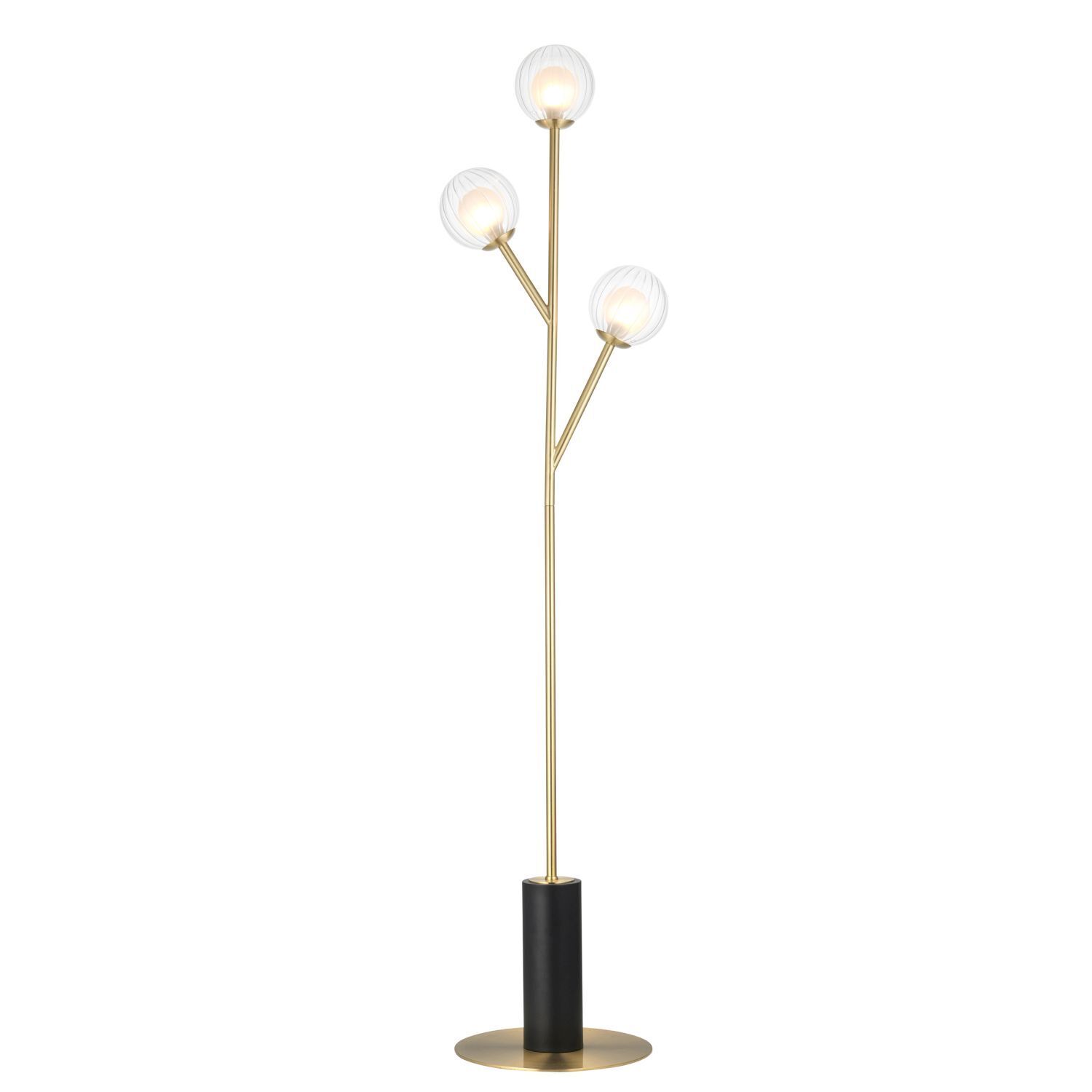 Lampadaire petit 150 cm en laiton blanc 3x G9 Abat-jour sphérique