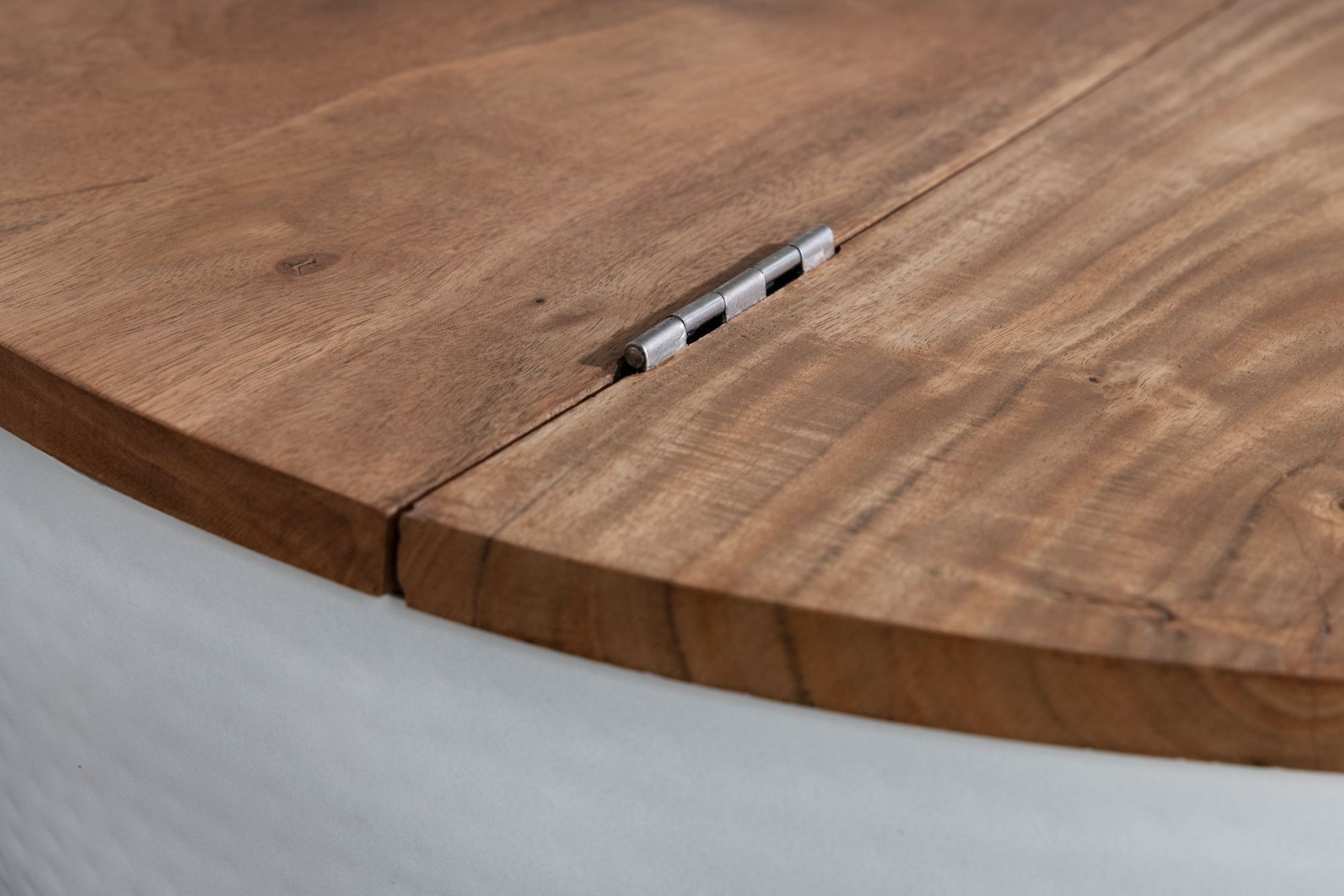 Table basse en bois d'acacia métal naturel blanc 60x60 cm artisanale
