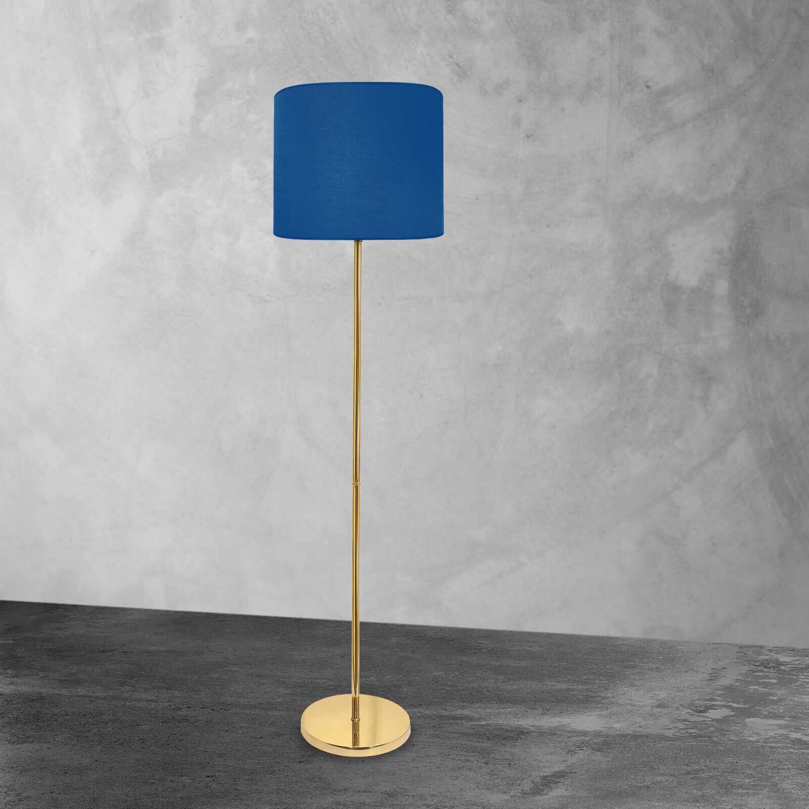 Stehleuchte Stoff Messing 161,5 cm E27 Blau Wohnzimmer Lampe