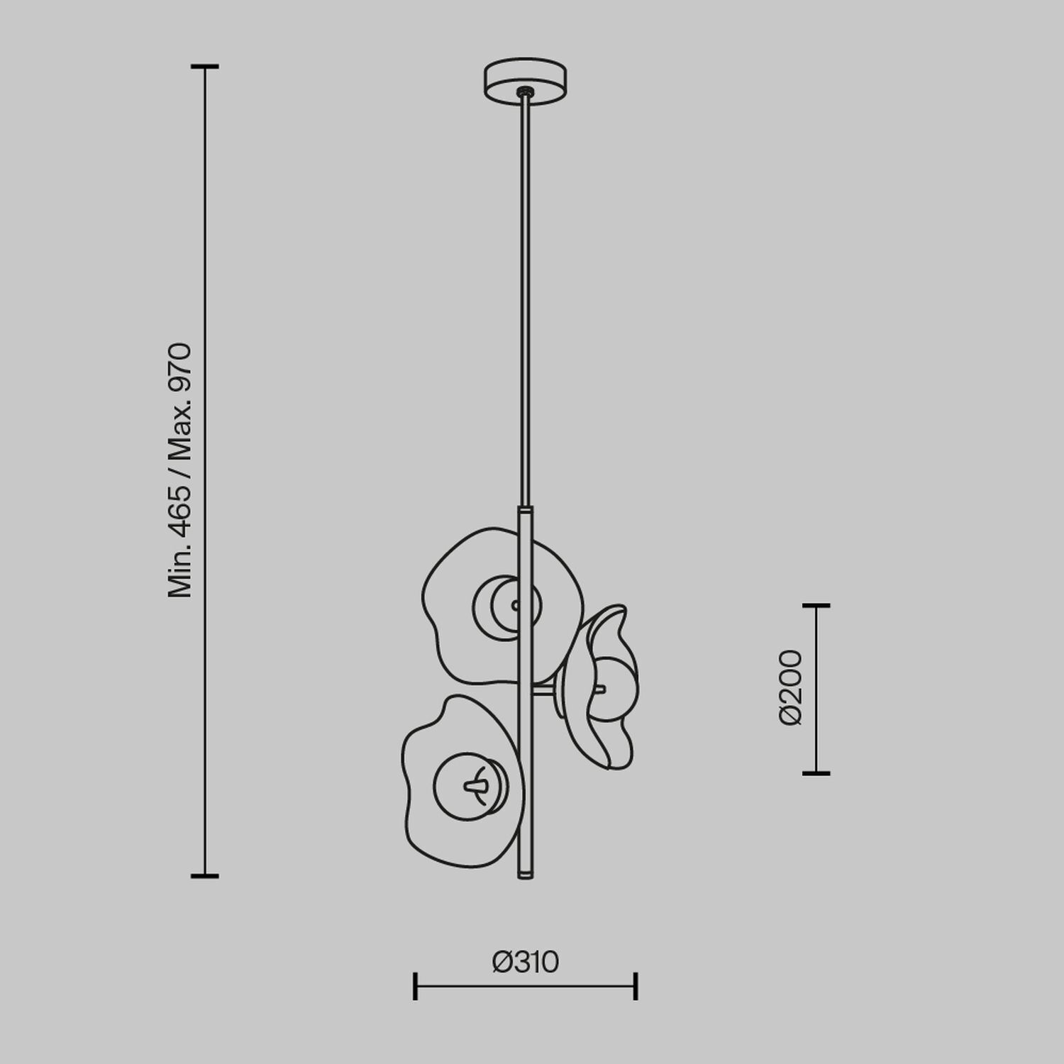 Hängeleuchte Glas Metall G9 H: max. 97 cm in Messing