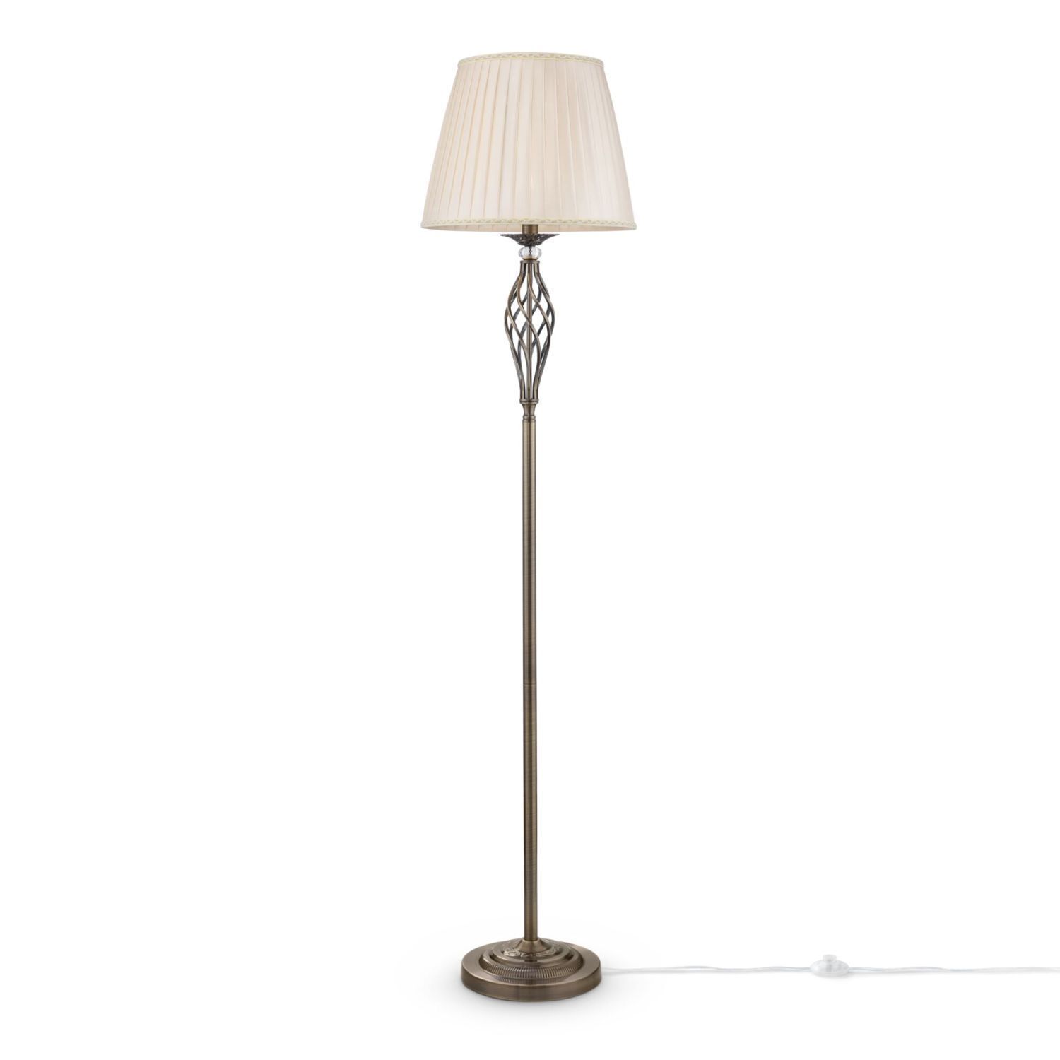 Lampadaire métal tissu E14 165 cm rond Classique LILJA Lampe, Lampenschirm