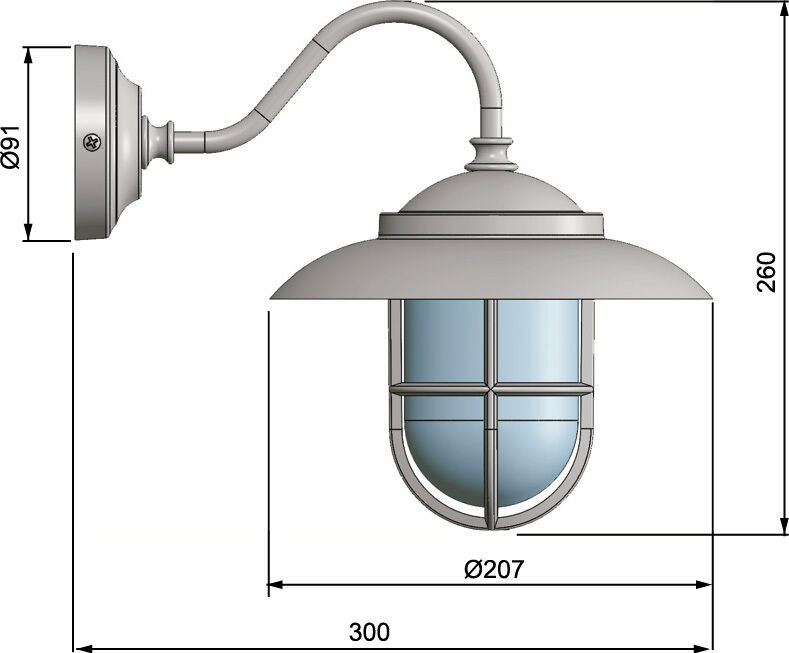 Lampe maritime extérieure chrome IP43 inoxydable FIRENZE