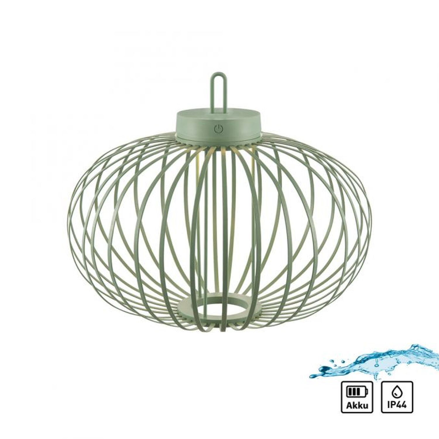 LED Akku Tischlampe IP44 Grün dimmbar Touch 2 W 37 cm Leuchte, Lampe, Kronleuchter