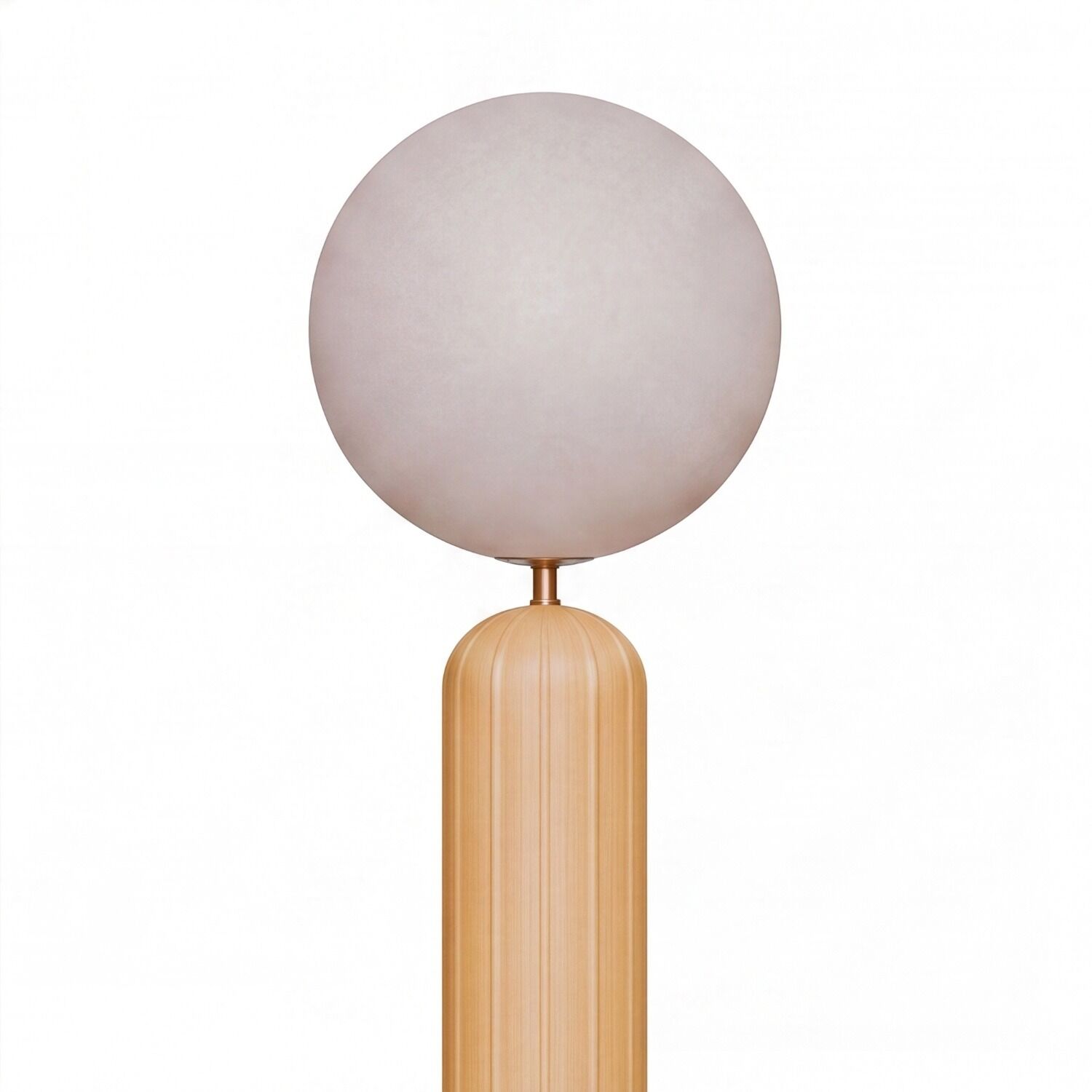 Lampe, Tischlampe, Holz, Beiger Schirm, Runder Schirm