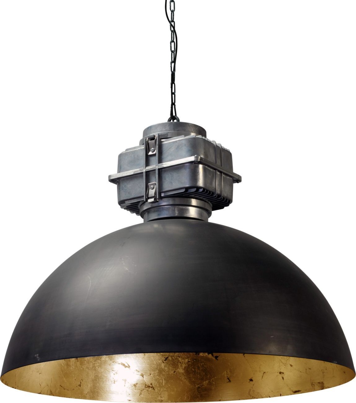Lampe à suspendre XXL Ø80cm Gris Métal Or Artisanat