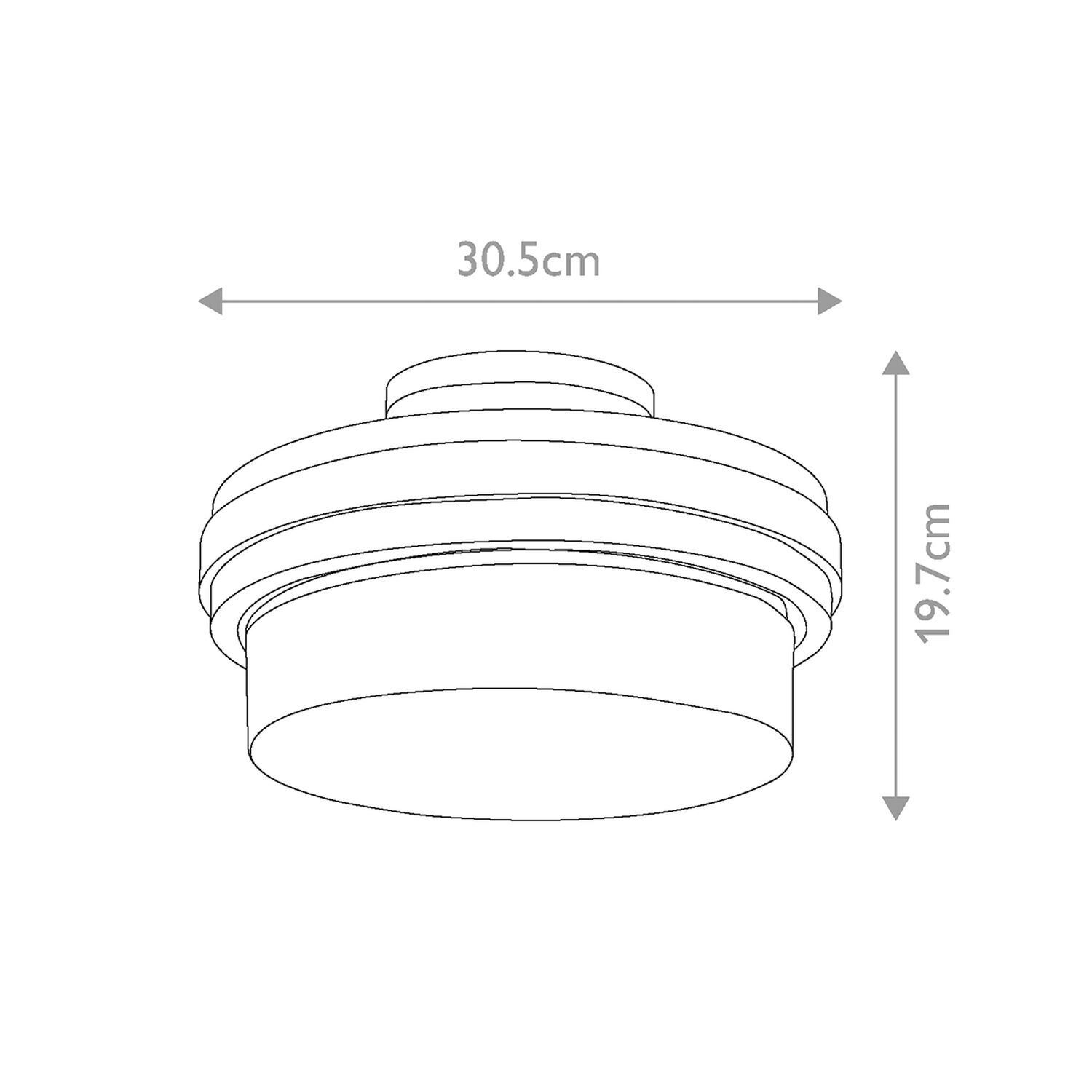 Lampe de plafonnier intérieur rond D : 30,5 cm métal verre 1x E27