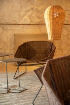 Boho Hängelampe Korb Schirm Natur Ø 31 cm E27 wohnlich Lampe, Mobiliar, Tabelle