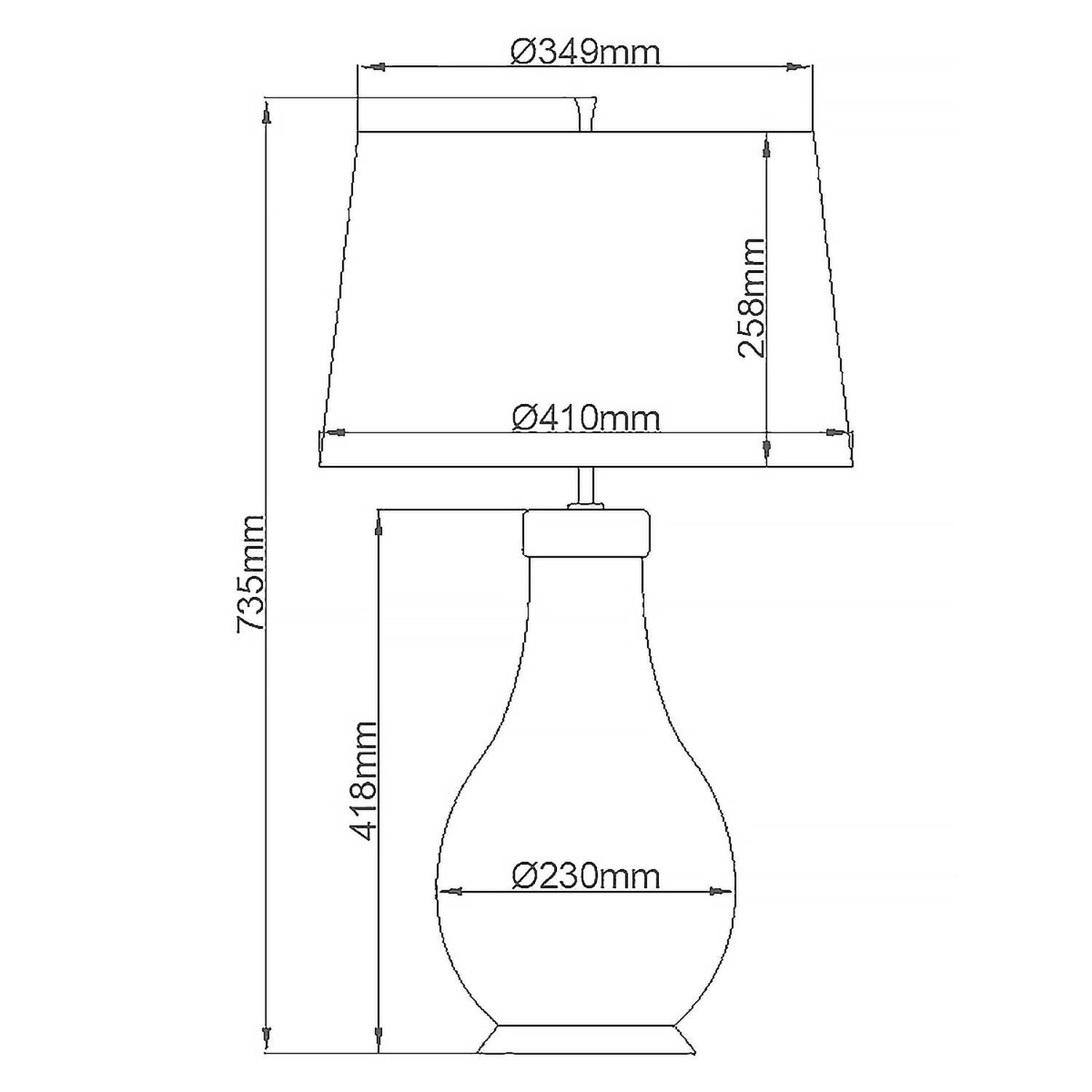 Tischleuchte Stoff Keramik E27 73,5 cm hoch Grün Blau