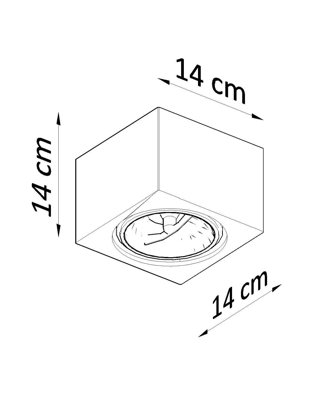 Spot de plafond Blanc Céramique H : 14 cm petit cube à peindre