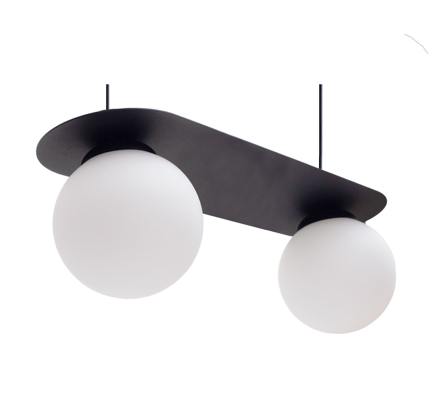 Blendarme Pendelleuchte Glaskugeln E27 2-flmg Schwarz Leuchte, Deckenleuchte, Deckenventilator, Gerät, Elektrisches Gerät