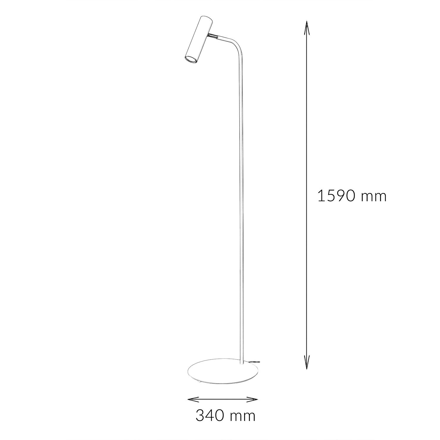 Stehlampe Metall GU10 verstellbar 159 cm in Beige Gold