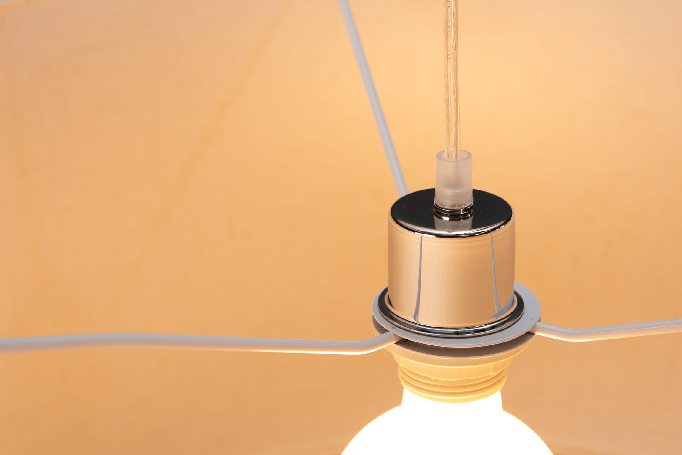 Suspension ronde tissu E27 Ø55 cm Moderne en naturel
