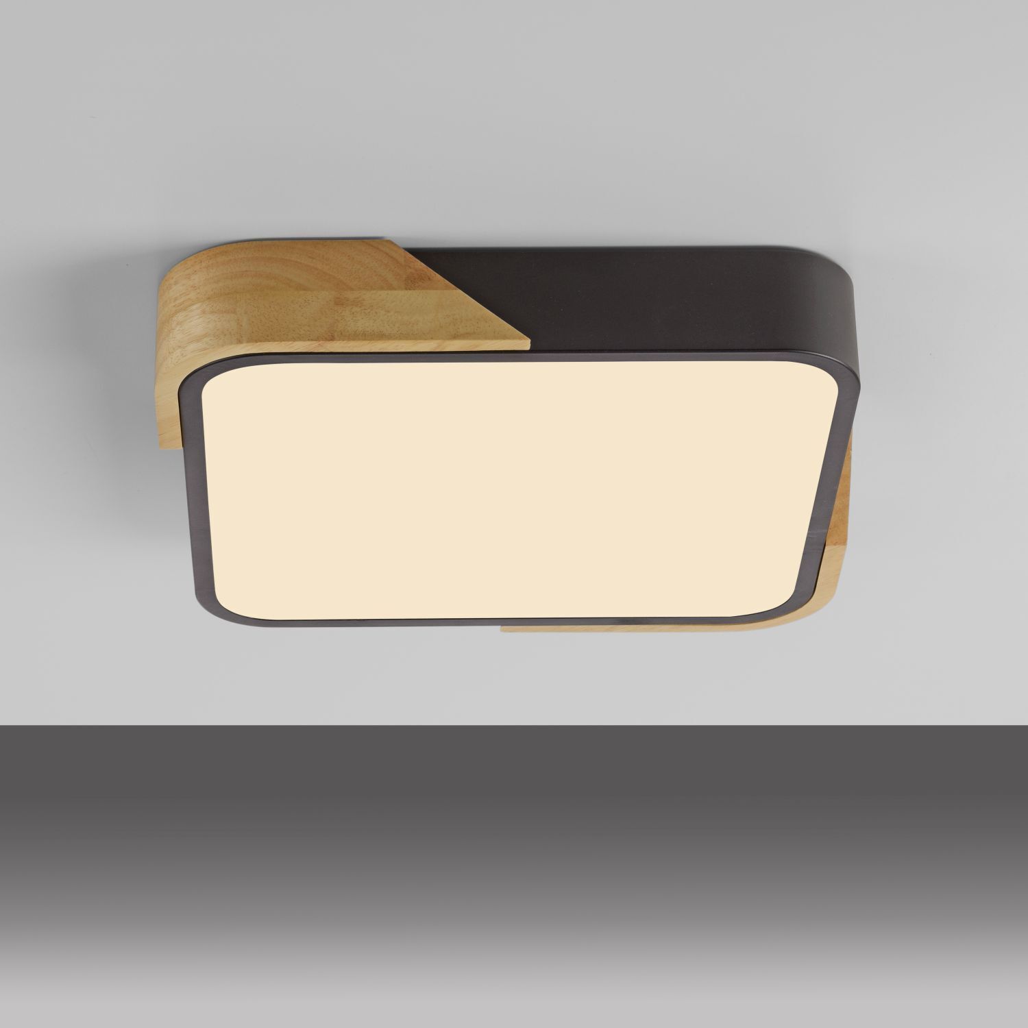 Plafonnier LED Bois L:32 cm Noir Naturel 3000 K Deckenleuchte, Lampe