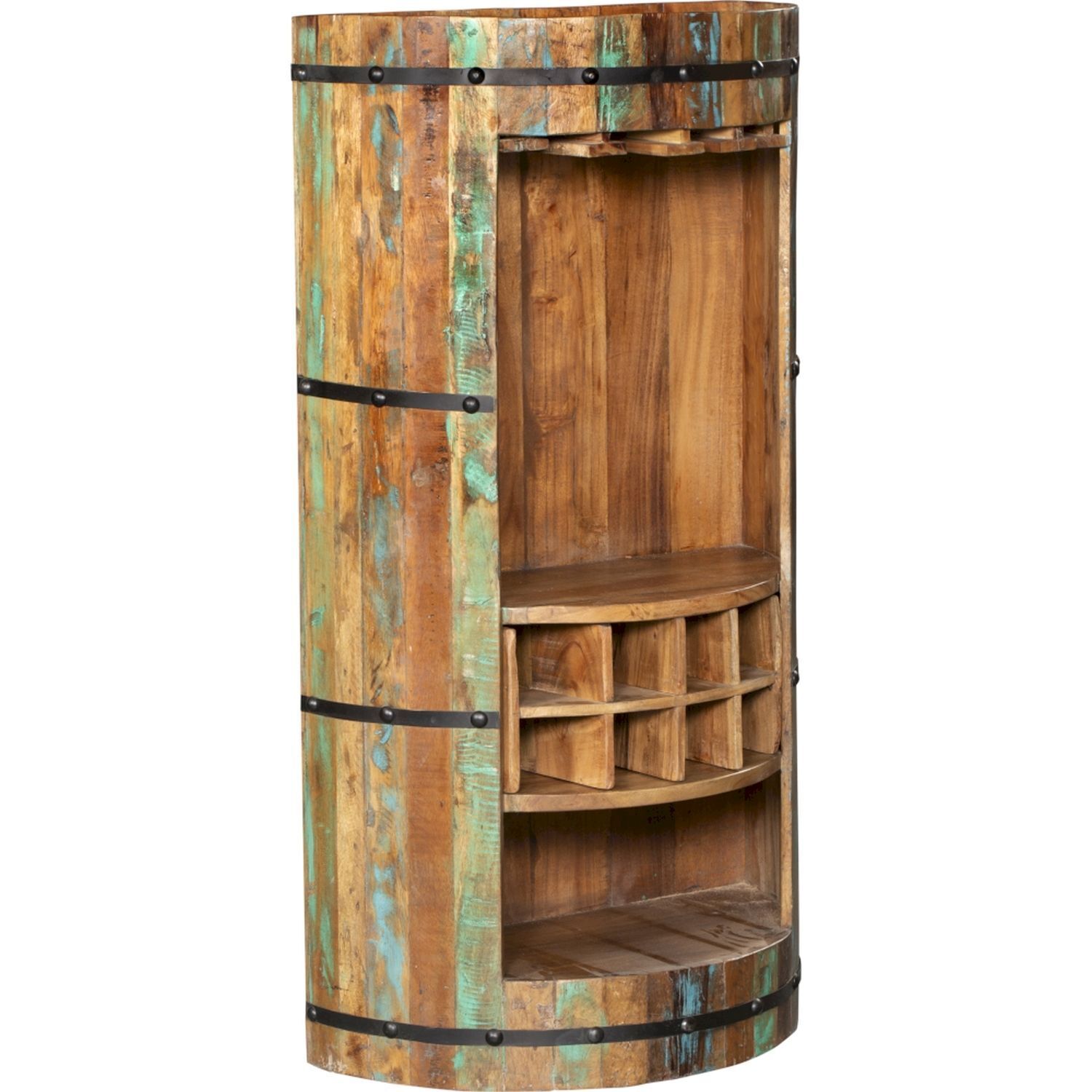 Barschrank Holz 115 cm hoch halbrund für Hausbar Party Küchenschrank, Mobiliar, Kabinett, Holz, Anrichte