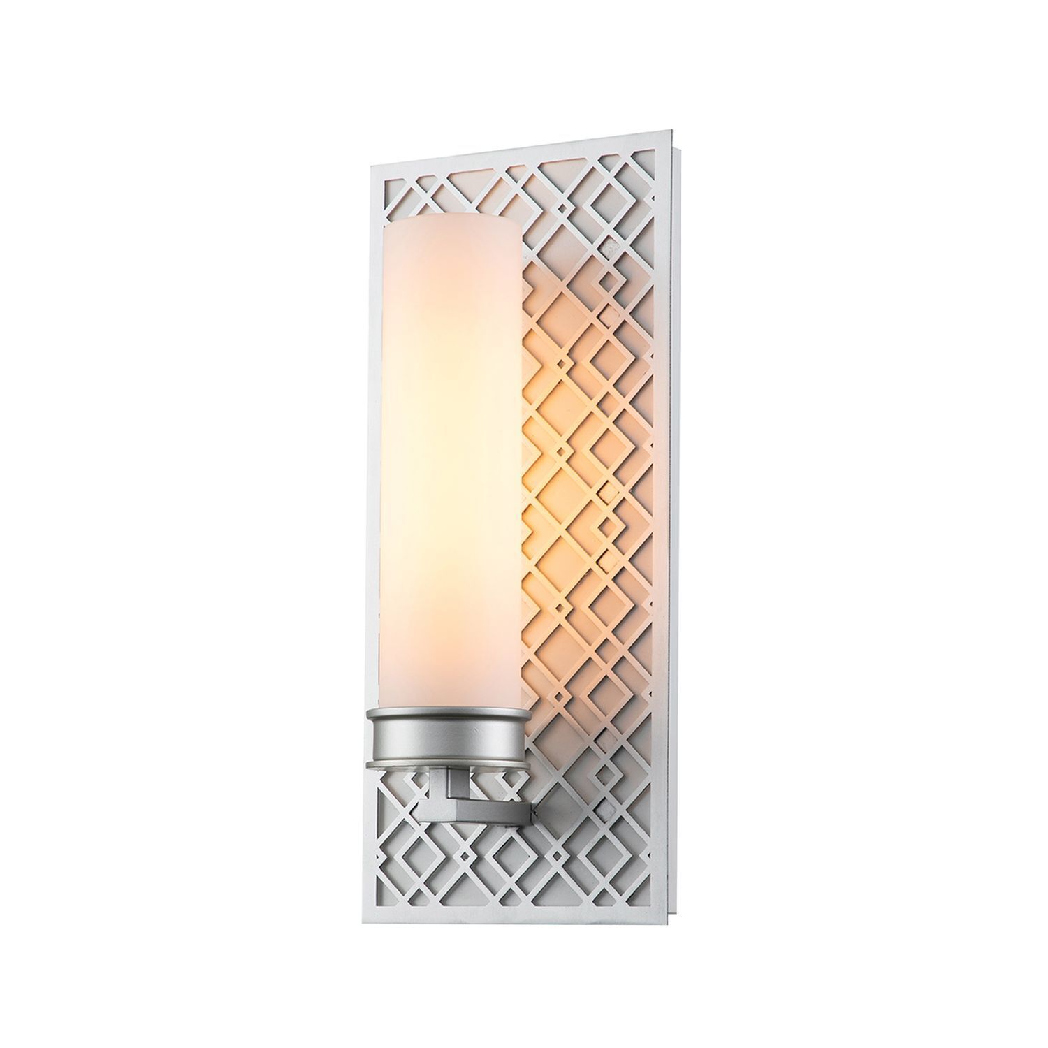 Applique salle de bain IP44 H : 34,3 cm en argent blanc E27 verre métal Leuchte, Lampe