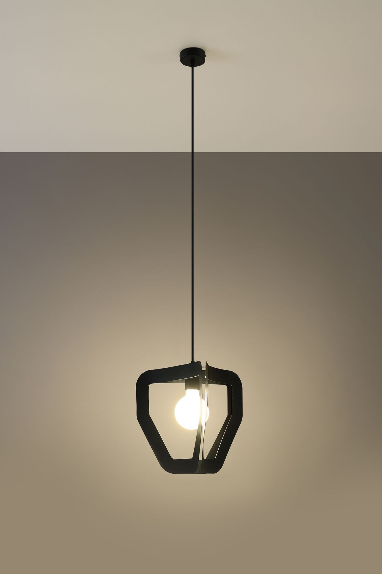 Lampe à suspendre moderne métal noir réglable E27