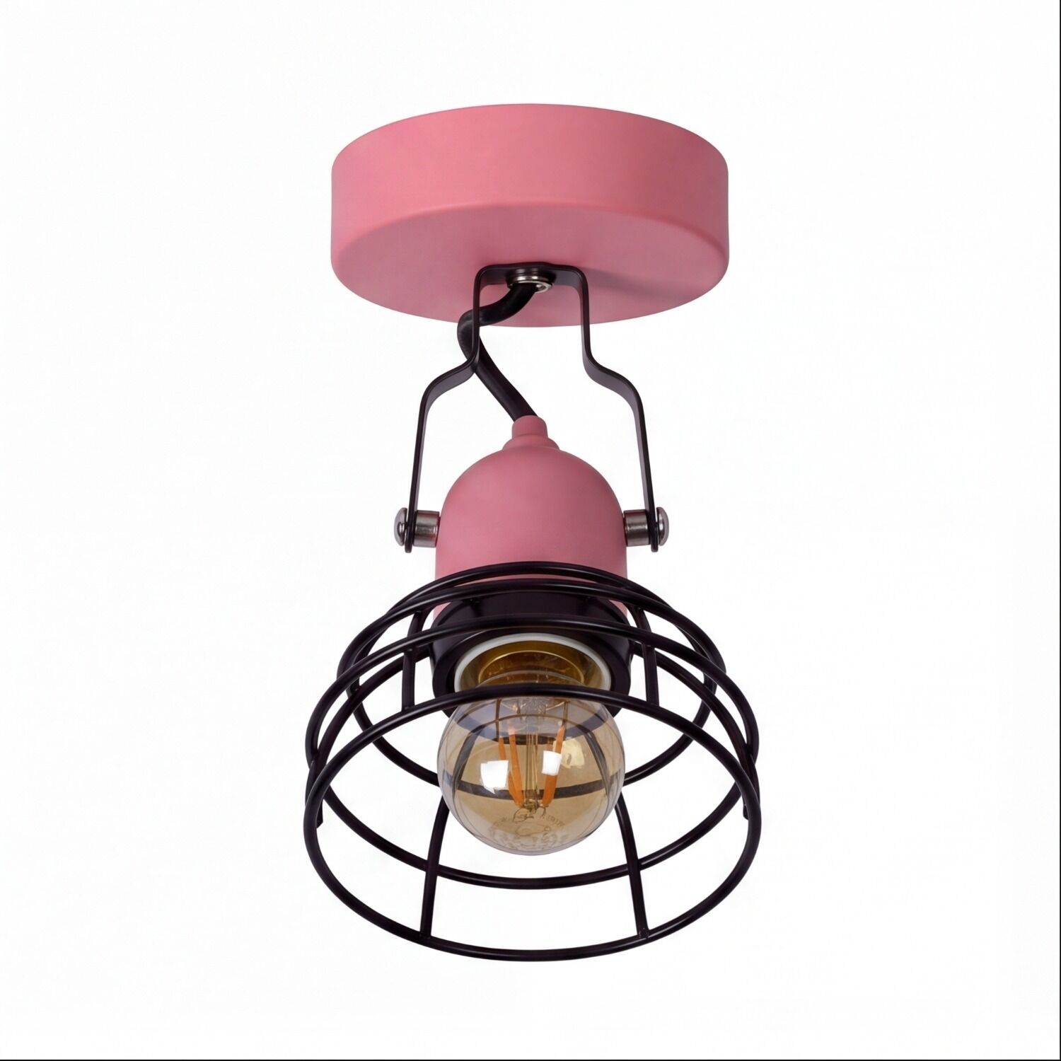 kinder-deckenlampe-badlampe-strahler-badezimmer-lampen-fivon-1x-e27-bis-60w-rosa-schwarz-fuer-kinder-le129125-03 Deckenleuchte, Hängeleuchte, Korbdesign, Rosa, E27 Lampenfassung