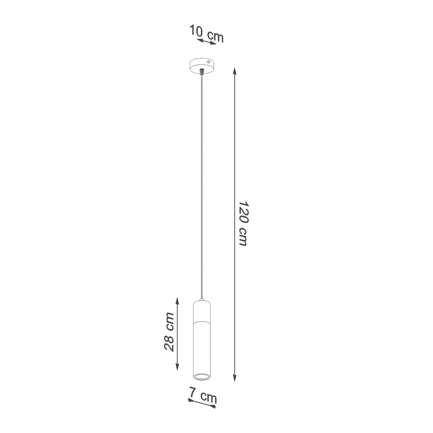 Suspension Béton Bois Ø 7 cm étroit Gris GU10