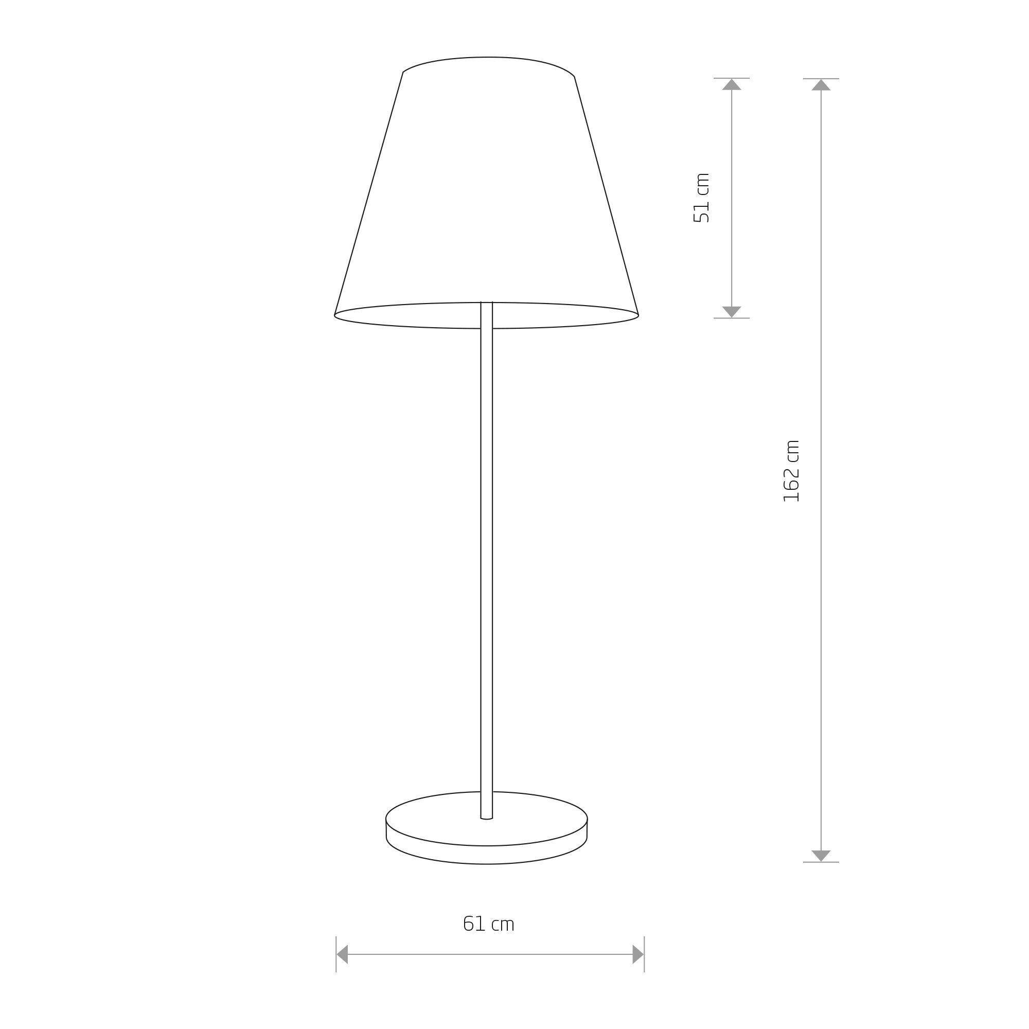 Standleuchte in Schwarz 3-flmg Stehlampe, Lampenfuß, Schirm, Stativ, Durchmesser 61 cm, Höhe 162 cm