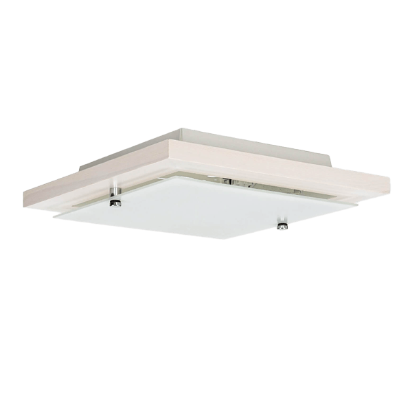 Plafonniers plats deckenleuchte, deckenleuchte quadratisch, glasabdeckung, holzrahmen, infrarot?