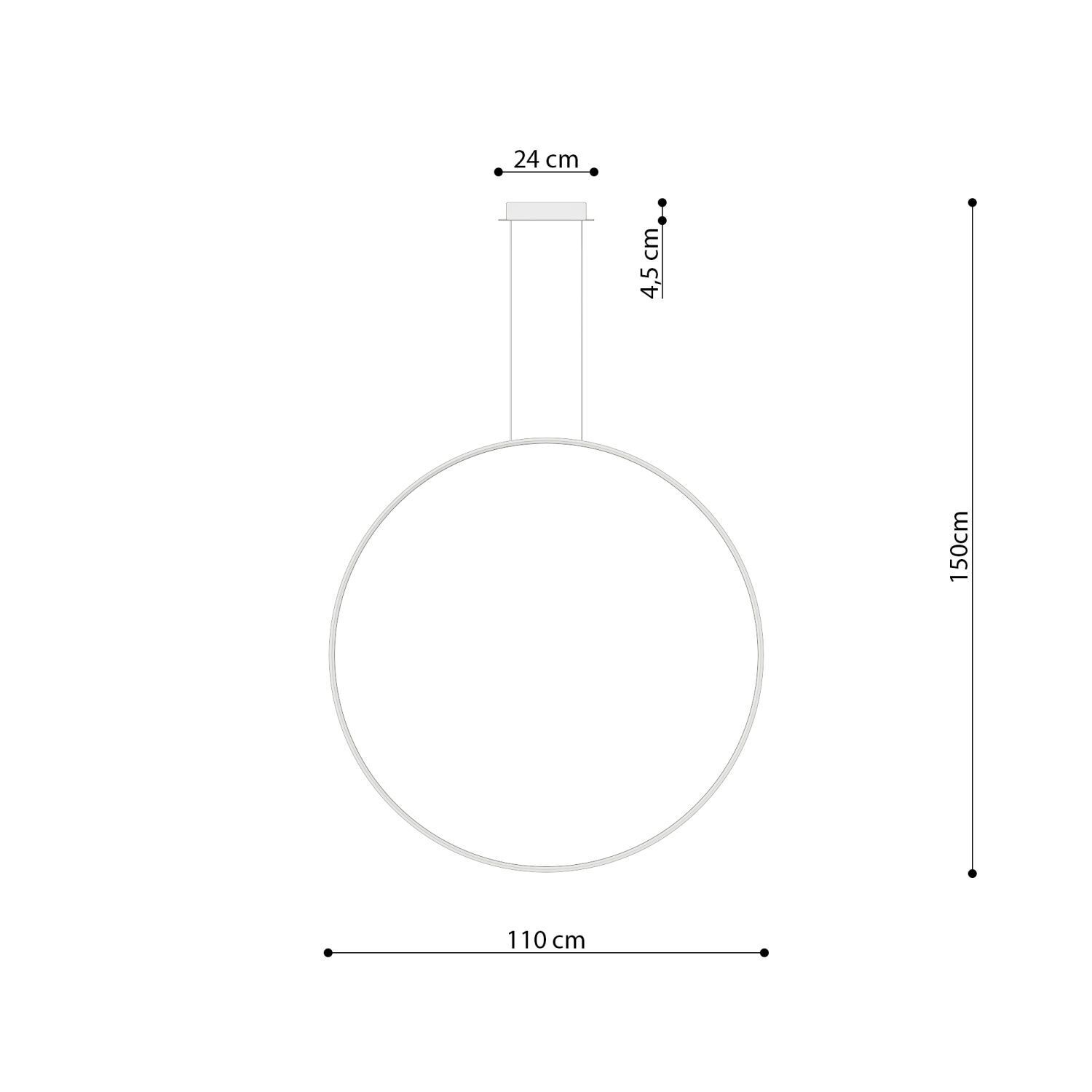 LED Hängeleuchte Weiß Ø 110 cm groß 4000 K Ring Modern